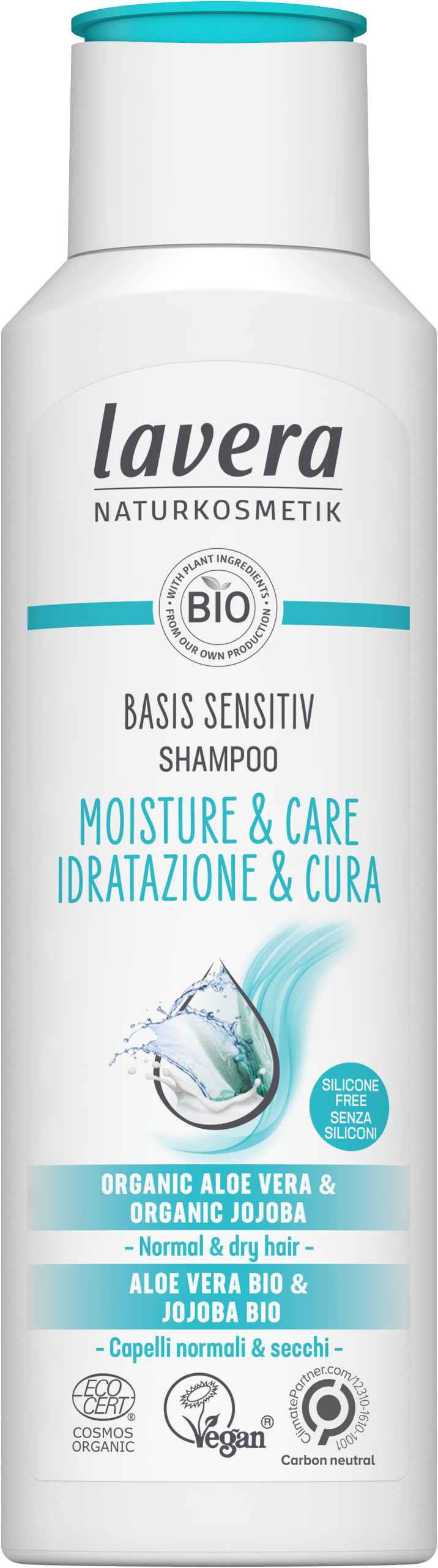lavera_sampon_moisture_care_1 Lavera Basis Sensitive Hydratační šampon Moisture & Care BIO (250 ml) - pro citlivou pokožku hlavy