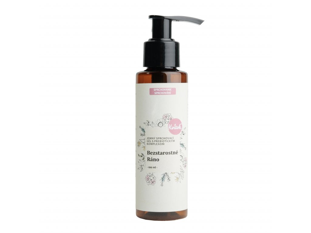 2337_jemny-sprchovy-gel-bezstarostne-rano-kvitok Kvitok Jemný sprchový gel s prebiotickým komplexem Bezstarostné ráno (100 ml) - s jemnou květinovou vůní