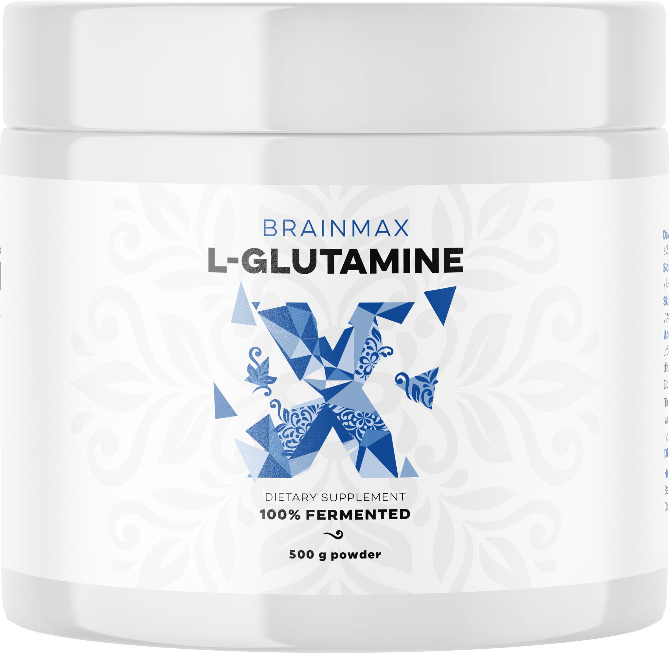 Exclusive Mockups for Branding and Packaging Design BrainMax L-Glutamine, L-Glutamin 500 g