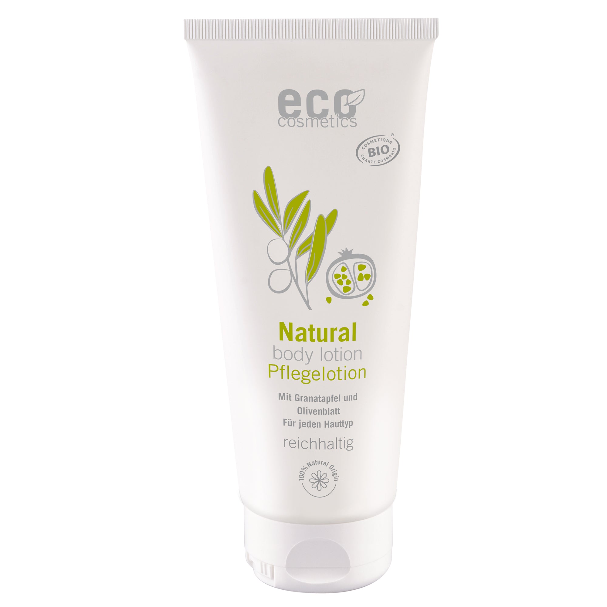 ECONATURABodylotion_2000x2000_4624216e-382b-46d2-9dbc-8ab833be2ef4 Eco Cosmetics Regener. tělové mléko BIO (200 ml) - s olivový olejem a granát. jablkem