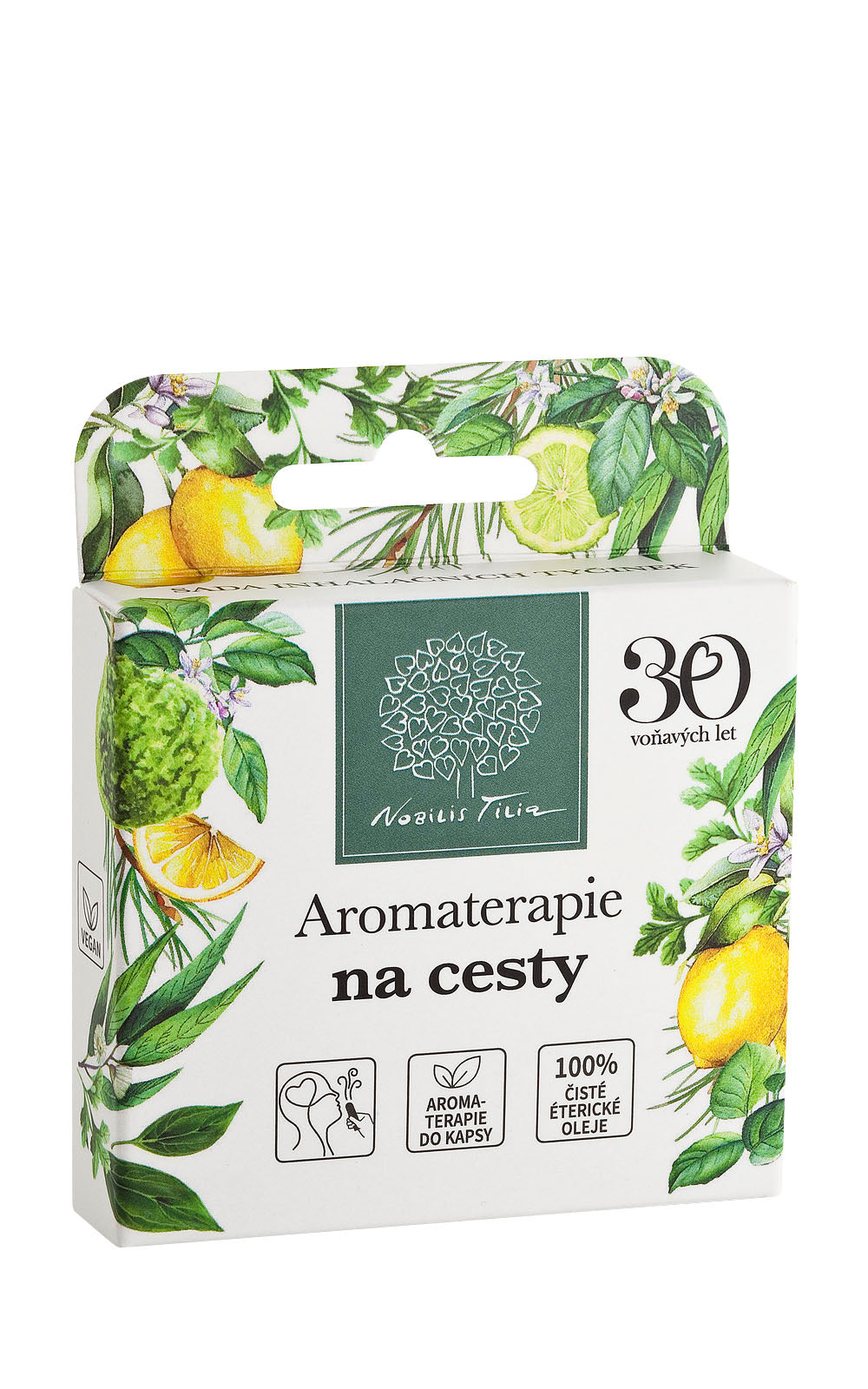 S0105_Aromaterapie_na_cesty_predni_strana Nobilis Tilia Sada inhalačních tyčinek Aromaterapie na cesty