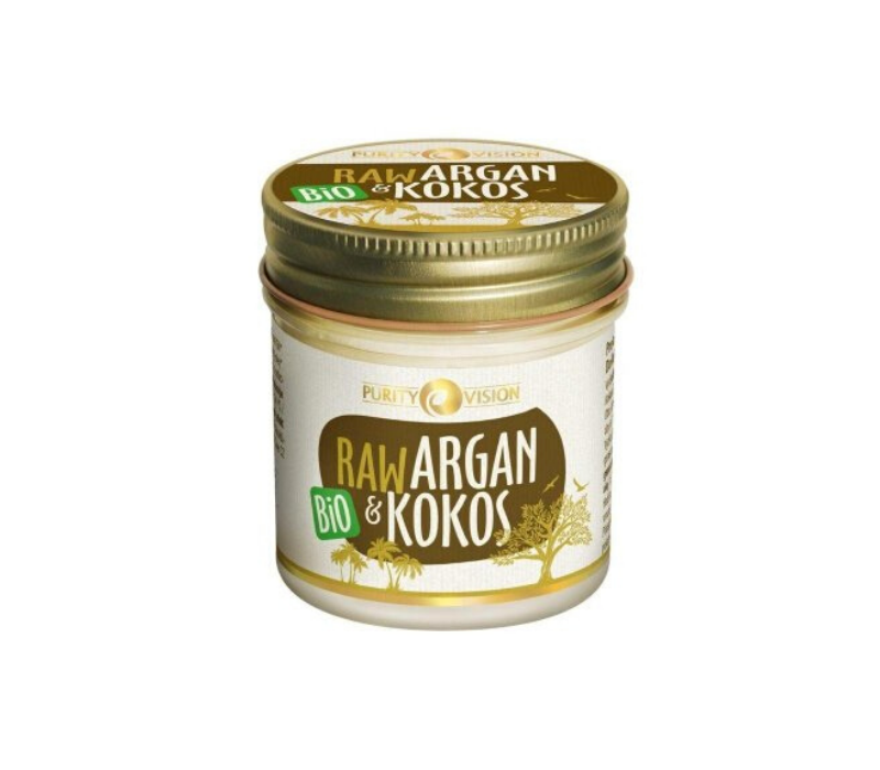 2b02d5d77be64dd1b66eb4454a12ae75-Navrh-bez-nazvu-5 Purity Vision Směs kokosového a arganového oleje RAW BIO (120 ml)