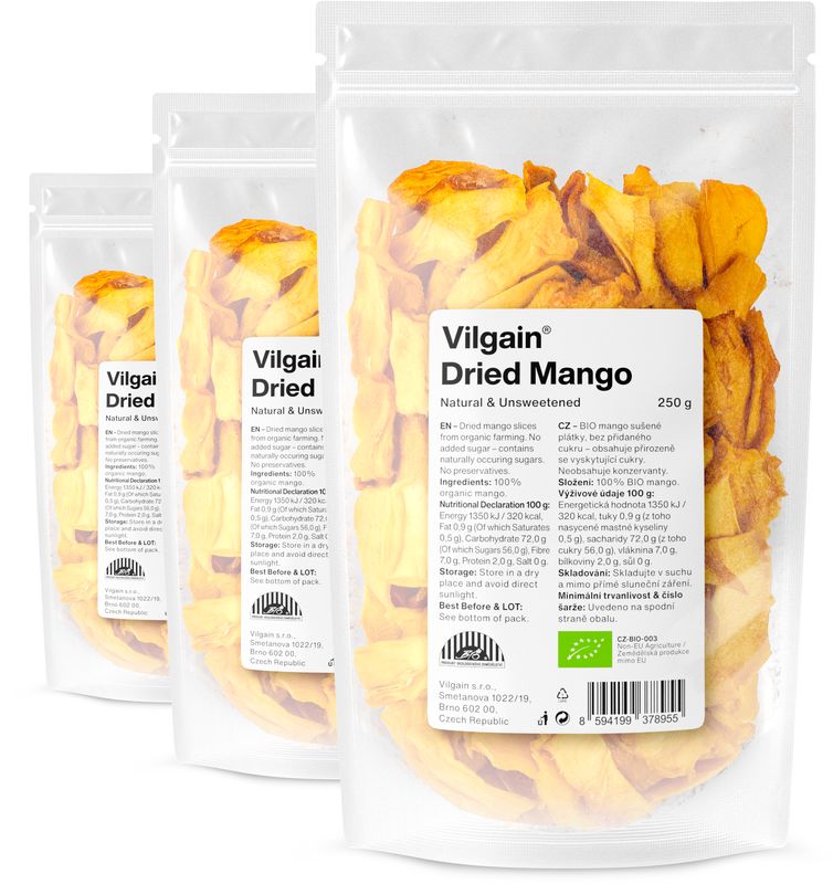 3196657f-c824-4d12-8c83-8faddc49fede Vilgain Mango sušené BIO – 3× 250 g