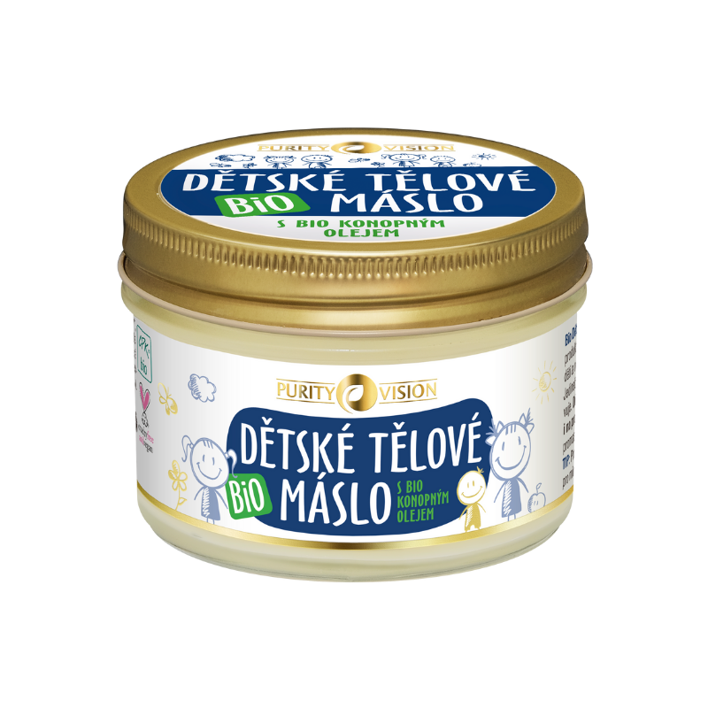 9e3bec21a824d7bbdef401d4df5b026d-Navrh-bez-nazvu-2 Purity Vision Dětské tělové máslo BIO - 200 ml - pro děti i dospělé