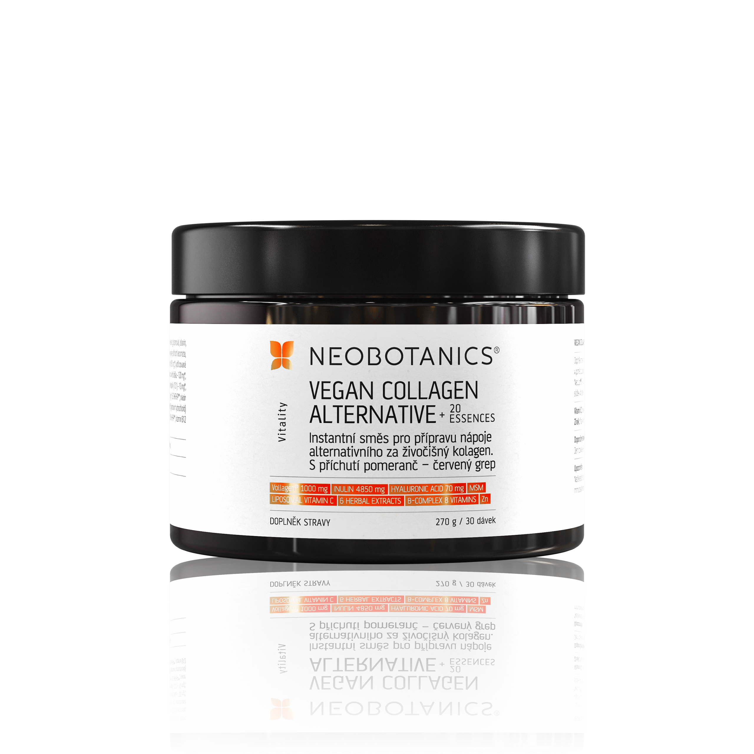Vegan_collagen_front Neobotanics Vegan Collagen Alternative (270 g) - s příchutí pomeranče a červeného grepu