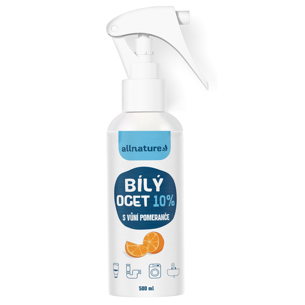allnature-bily-ocet-sprej-10-s-vuni-pomerance-500-ml Allnature Bílý ocet sprej 10% s vůní pomeranče (500 ml) - univerzální přírodní čistič