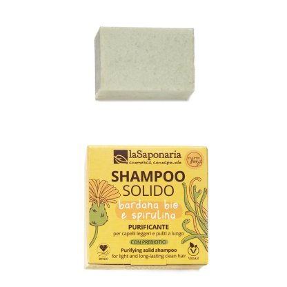 shampoo-solido-per-capelli-grassi-purificante-e-anti-forfora laSaponaria Tuhý šampon čisticí proti lupům (50 g) - balený v recyklovaném kartonu