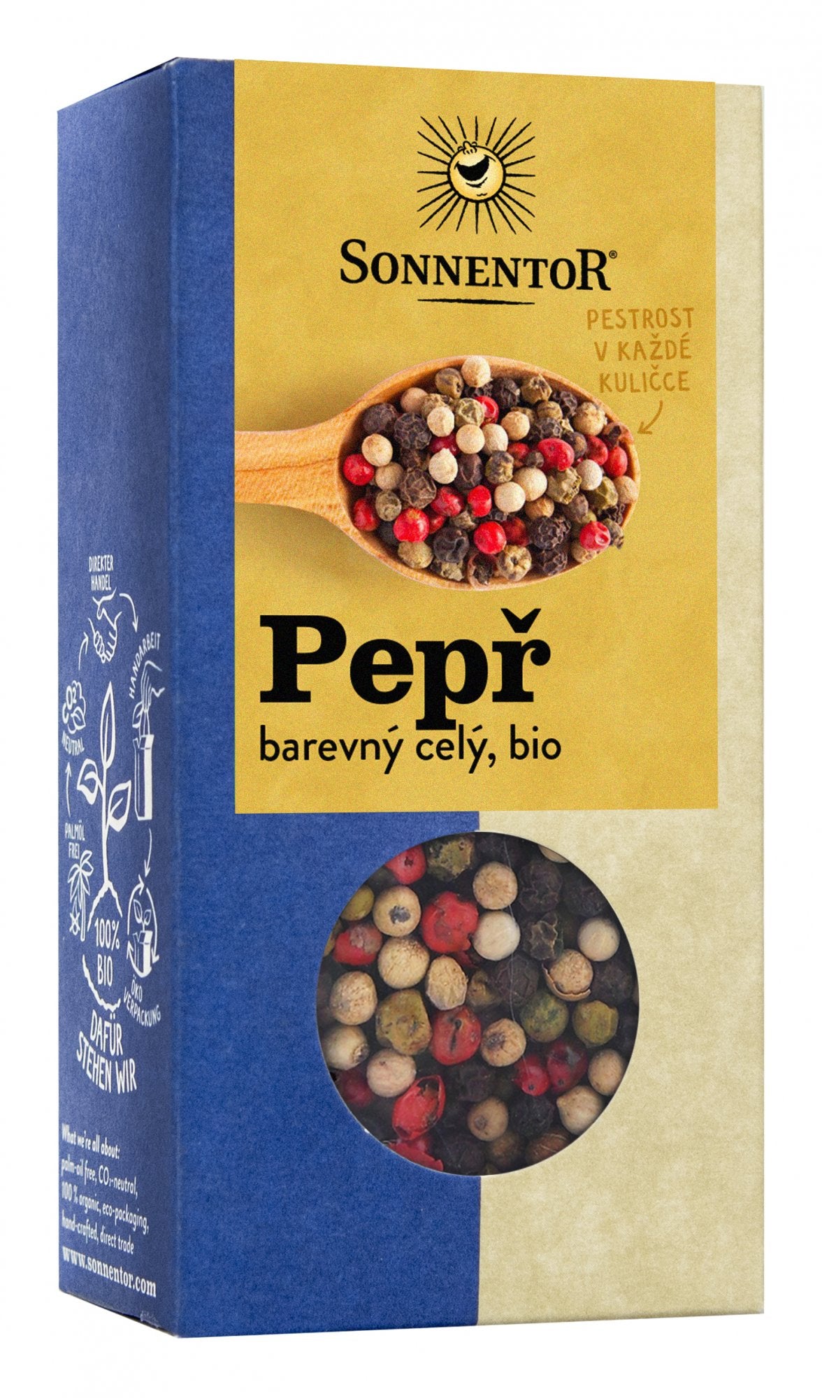 20d2fd7fda24d20cb320ab2356f1d193-00878-pepr-barevny Sonnentor Pepř barevný BIO - celý (50 g) - pepř černý, růžový, bílý a zelený