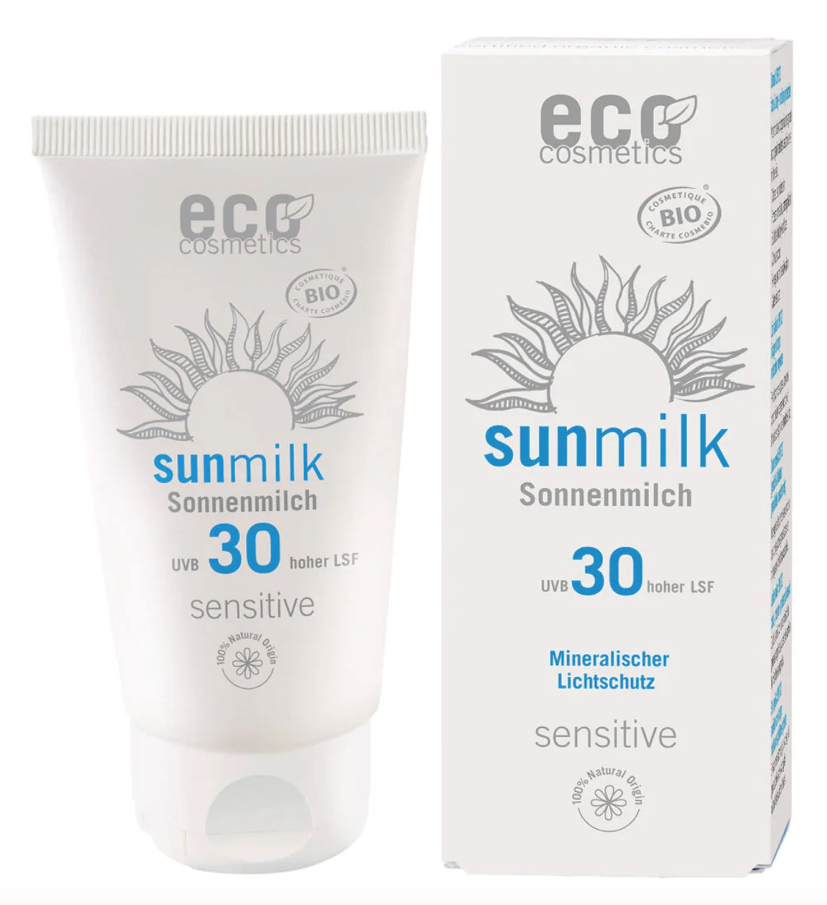 67140_eco-cosmetics-sun-milk-sensitive-opalovaci-mleko-spf-30-bio-75-ml Eco Cosmetics Sun Milk Sensitive, opalovací mléko SPF 30, BIO, 75 ml