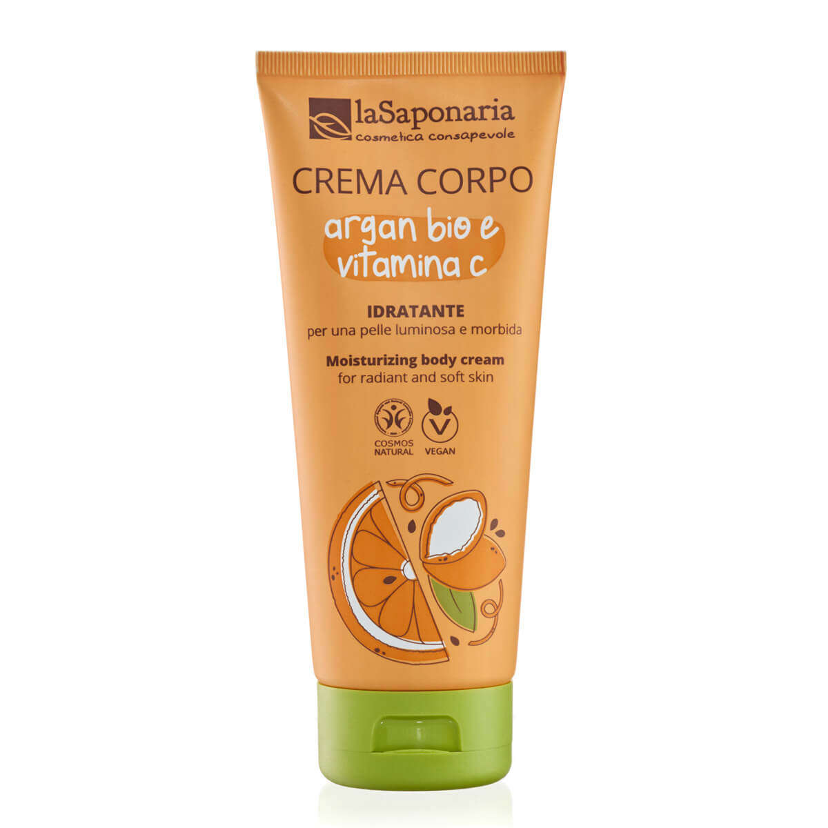 8054615475953_Crema-corpo-biologica-idratante-argan-bio-vitamina-C_1 laSaponaria Hydratační tělový krém s BIO arganem a vit. C - 200 ml - pro zářivou a hebkou pokožku