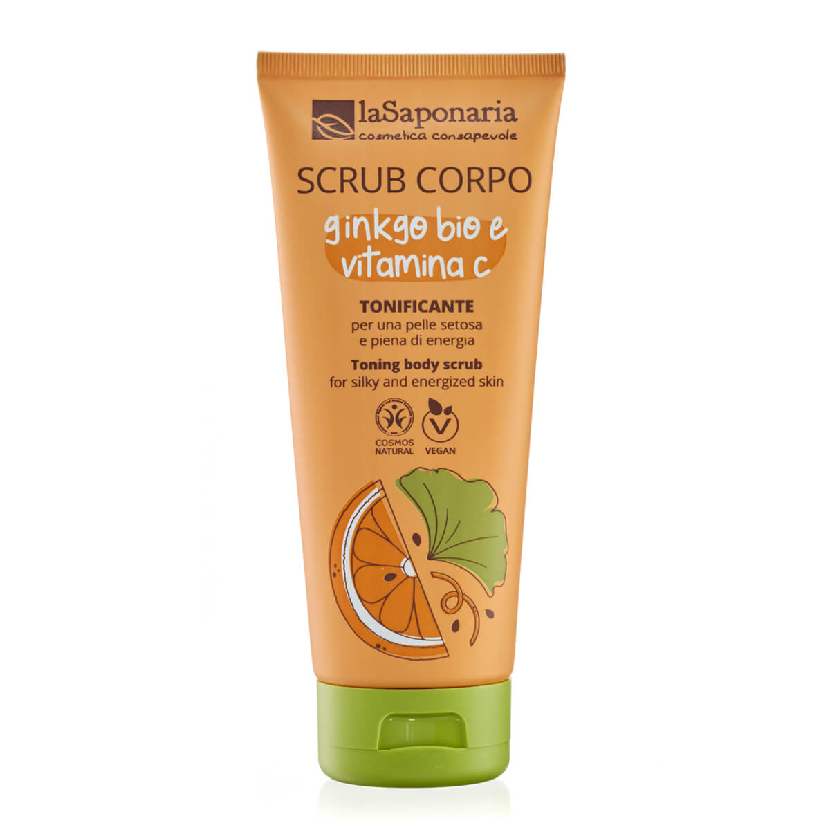 8054615475960_Scrub-corpo-biologico-tonificante-ginkgo-bio-vitamina-C laSaponaria Tělový peeling s BIO ginkgo bilobou a vit. C - 200 ml - pro hebkou a zářivou pokožku