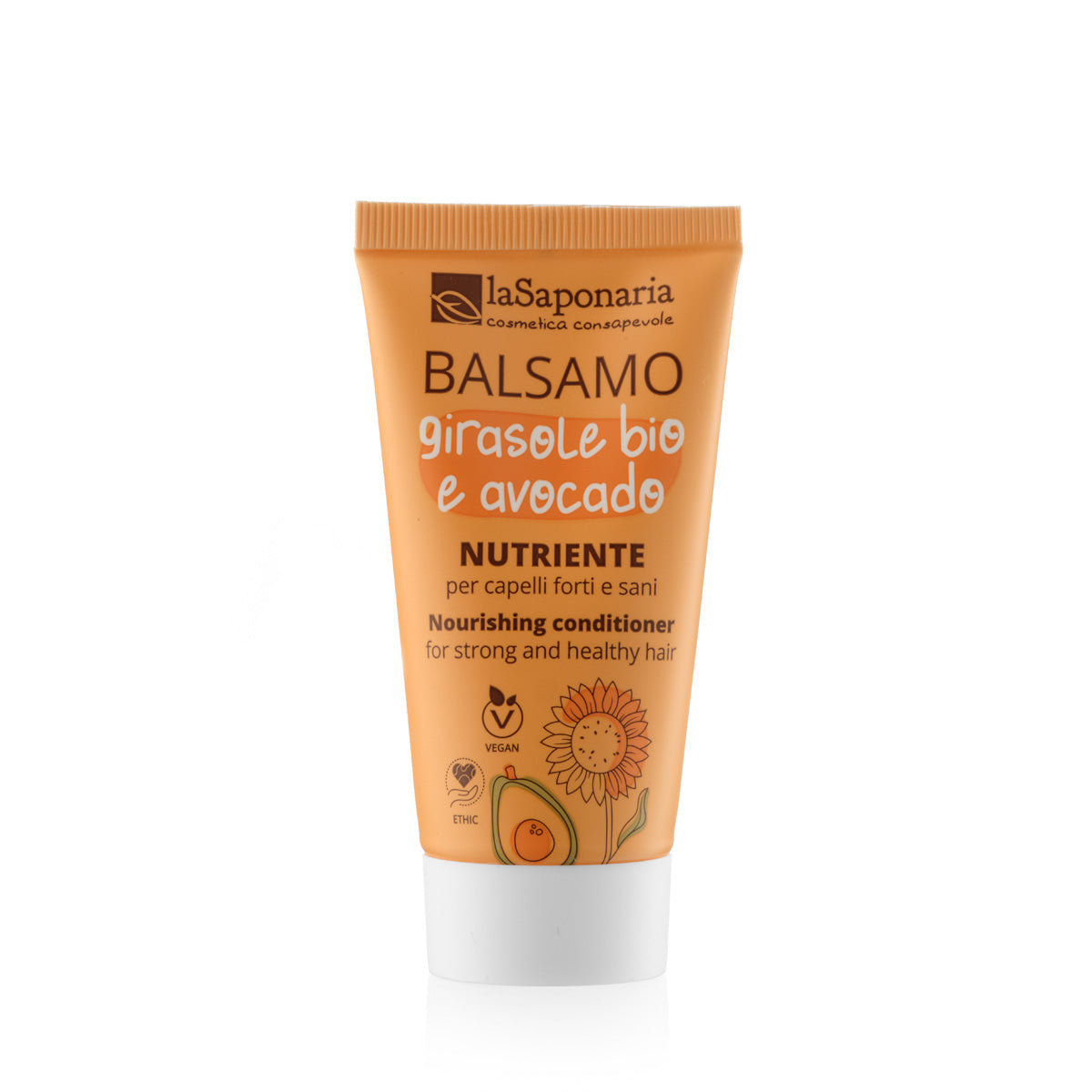 8054615476059_Travel-size-balsamo-girasole-bio-avocado laSaponaria Vyživující kondicionér se slunečnicí a avokádem pro suché a poškozené vlasy - 30 ml