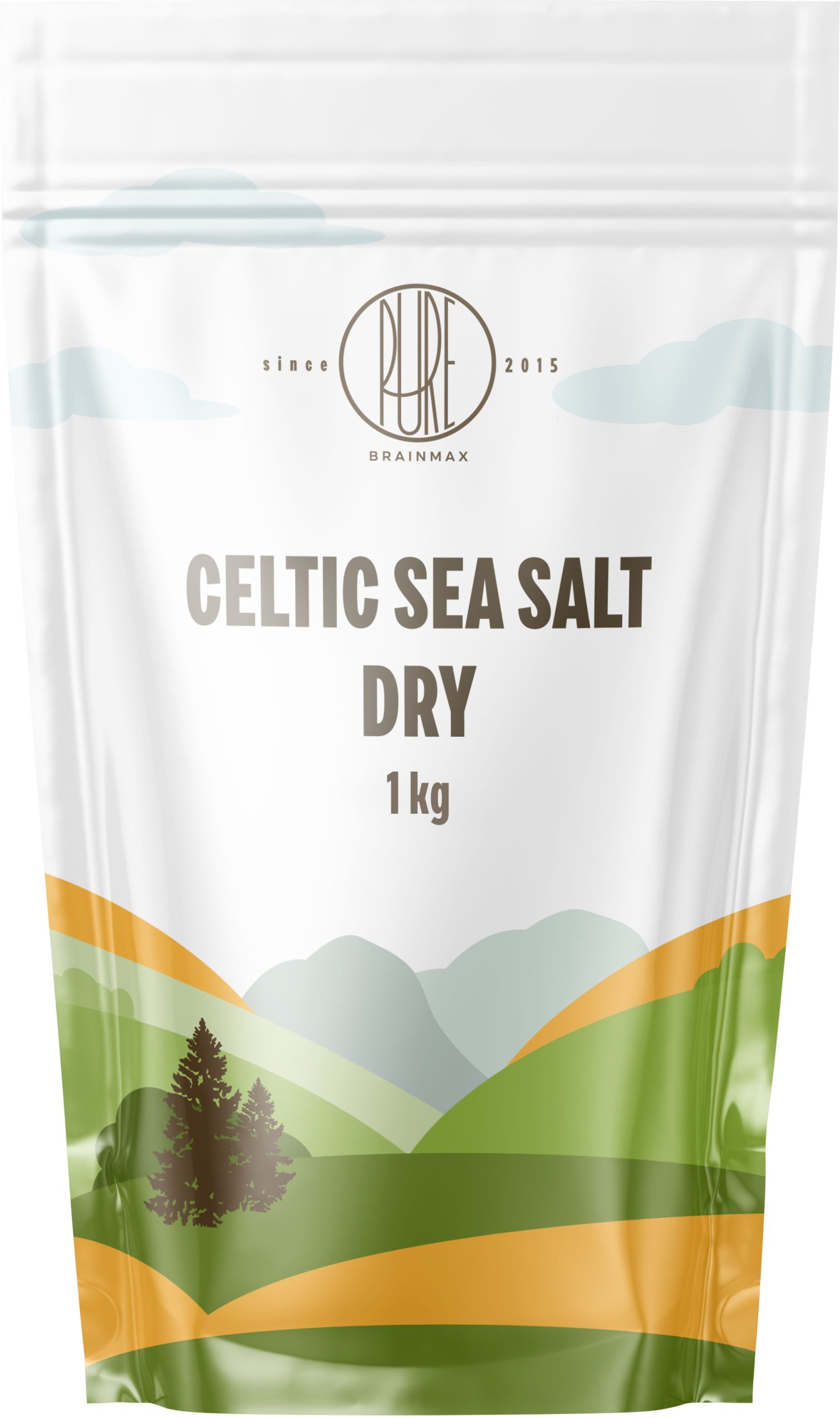 Exclusive Mockups for Branding and Packaging Design BrainMax Pure Celtic Sea Salt, Dry, Keltská mořská sůl, suchá, 1000 g