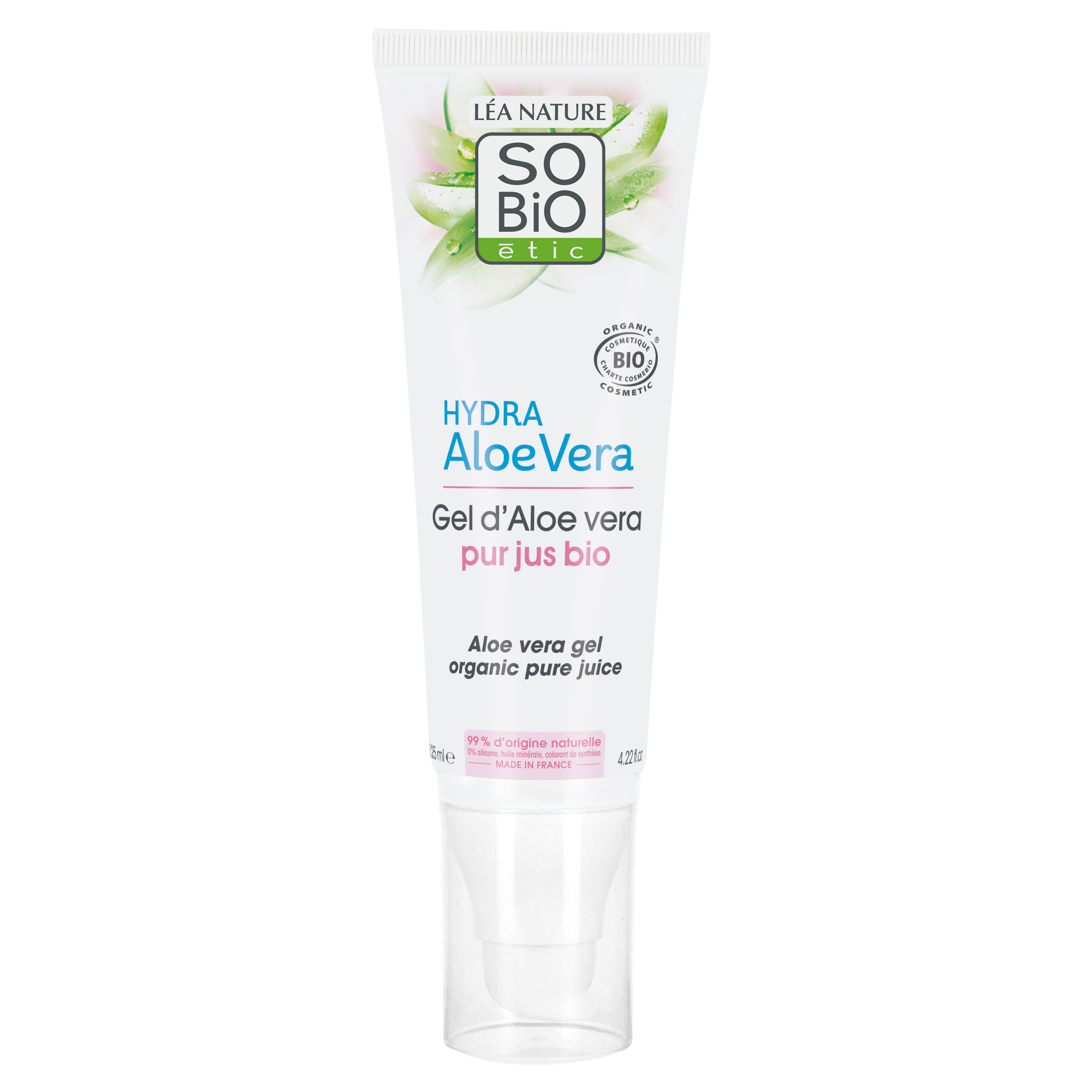 1337261_ALOE_20VERA_20GEL_FACE SO’BiO étic Aloe vera gel - hypoalergenní BIO (125 ml) - intenzivní hydratace a zklidnění pokožky