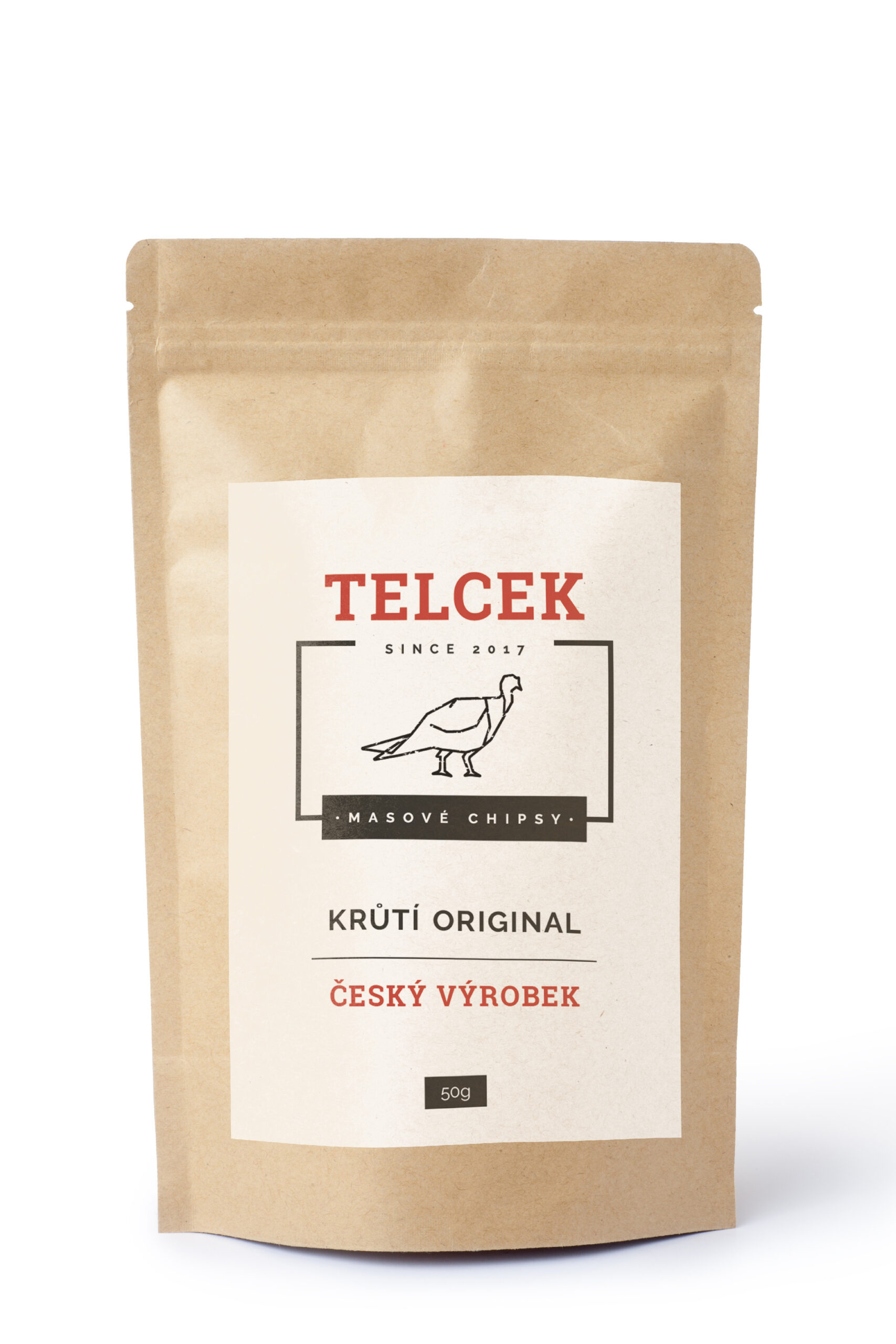 21378_telcek-doypack-kruti-50g TELCEK - SUŠENÉ KRUTÍ CHIPSY ORIGINAL, 50g