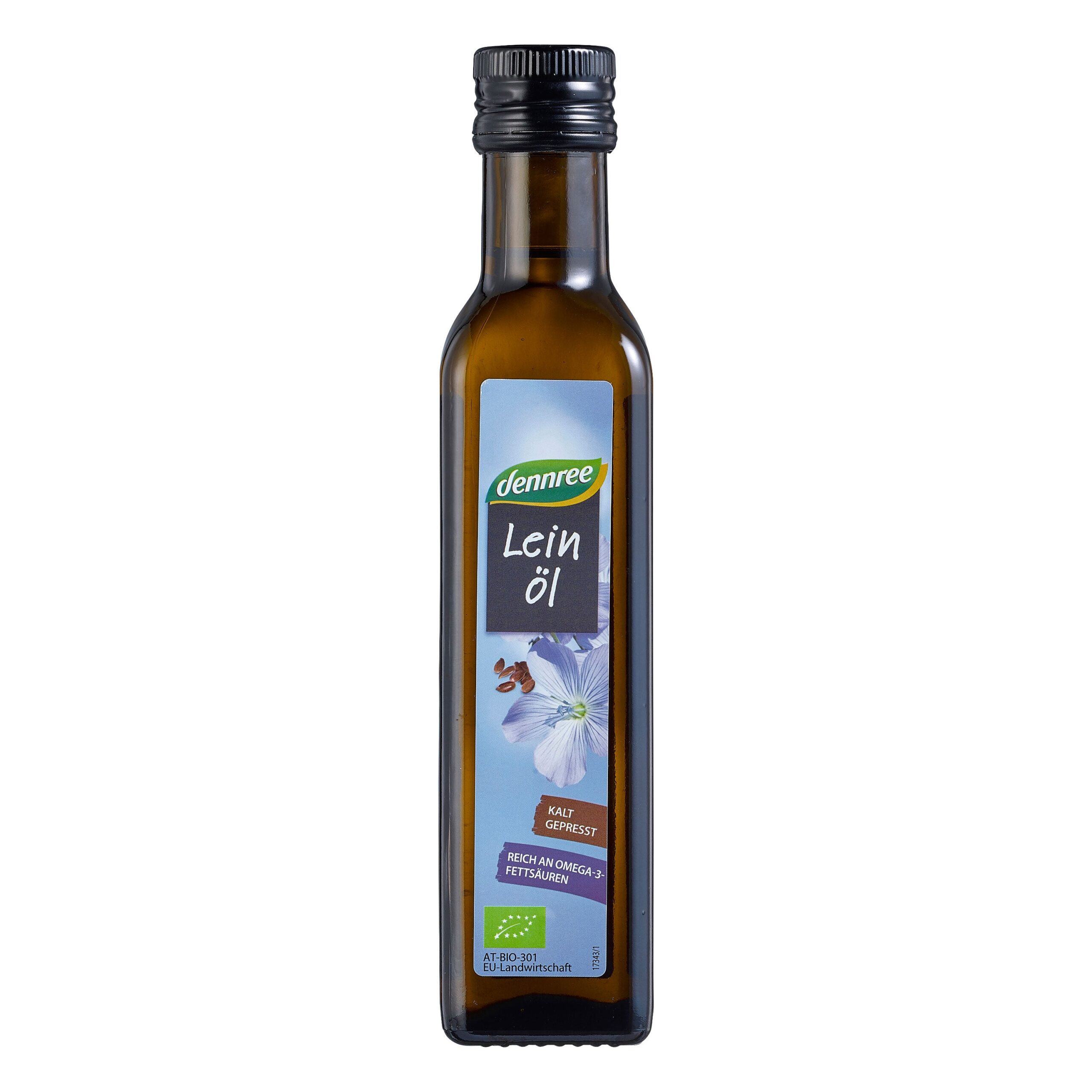 430147_Olej_lneny_250_ml_BIO_DENNREE-1 Olej lněný za studena lisovaný 250 ml BIO DENNREE