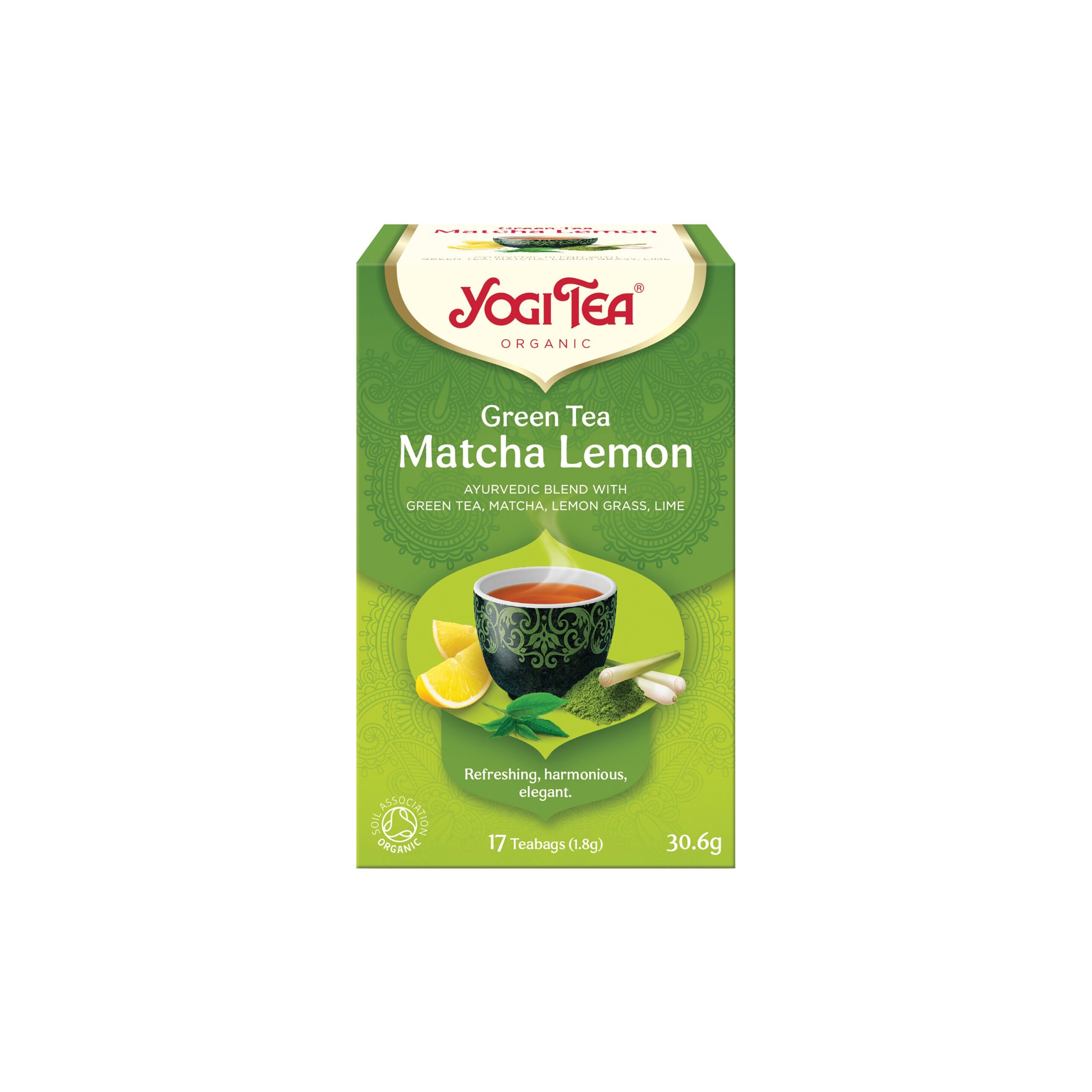510565_Caj_Zeleny_caj_Matcha_citron_17_sacku_30_6_g_BIO_YOGI_TEA-1 Čaj Zelený čaj Matcha citrón 17 sáčků 30,6 g BIO YOGI TEA - energie v šálku