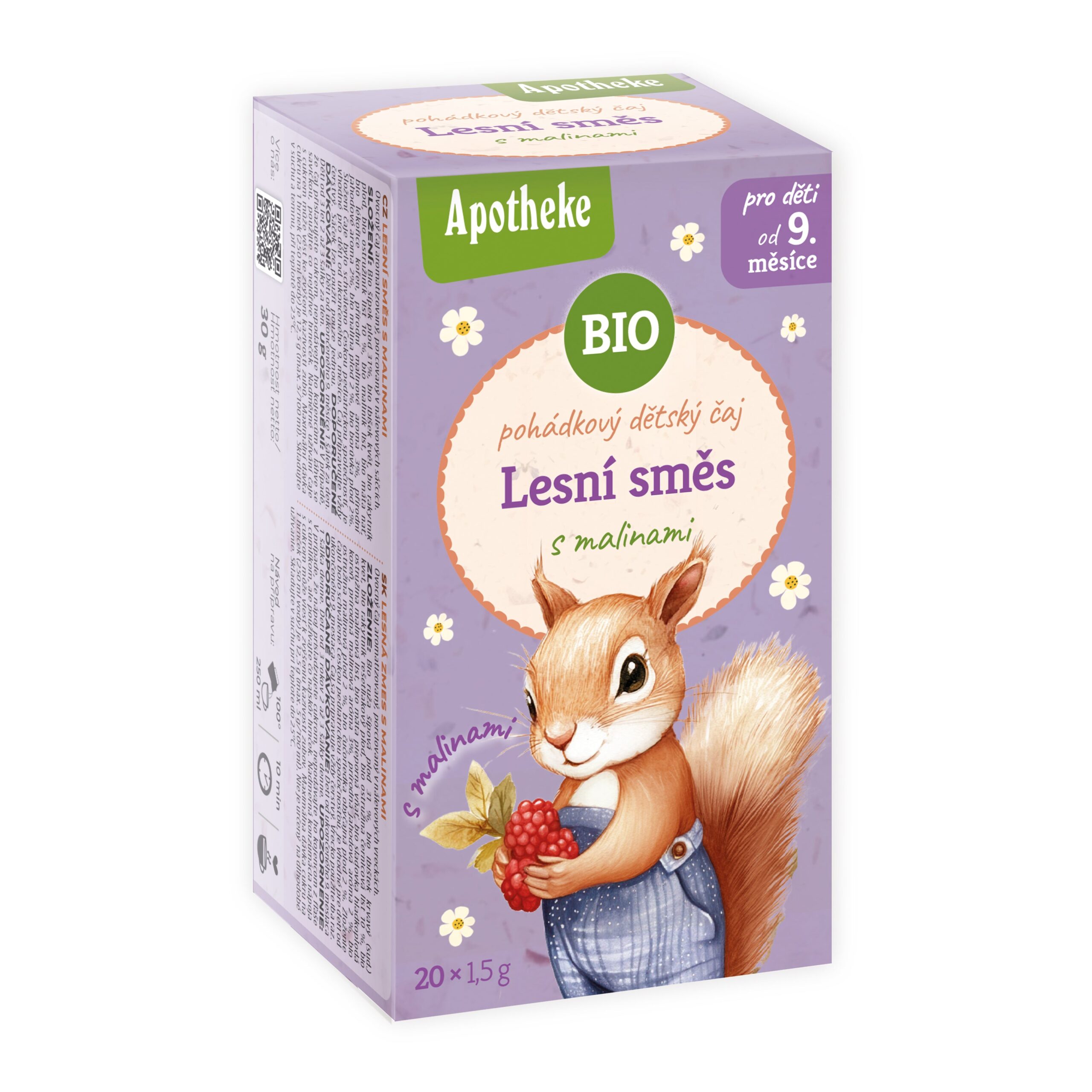 510579_Caj_detsky_Lesni_smes_s_malinou_20_sacku_30_g_BIO_MEDIATE-1 Apotheke Ovocný čaj dětský Lesní směs s malinou BIO - nálevové sáčky (20 x 1,5 g)
