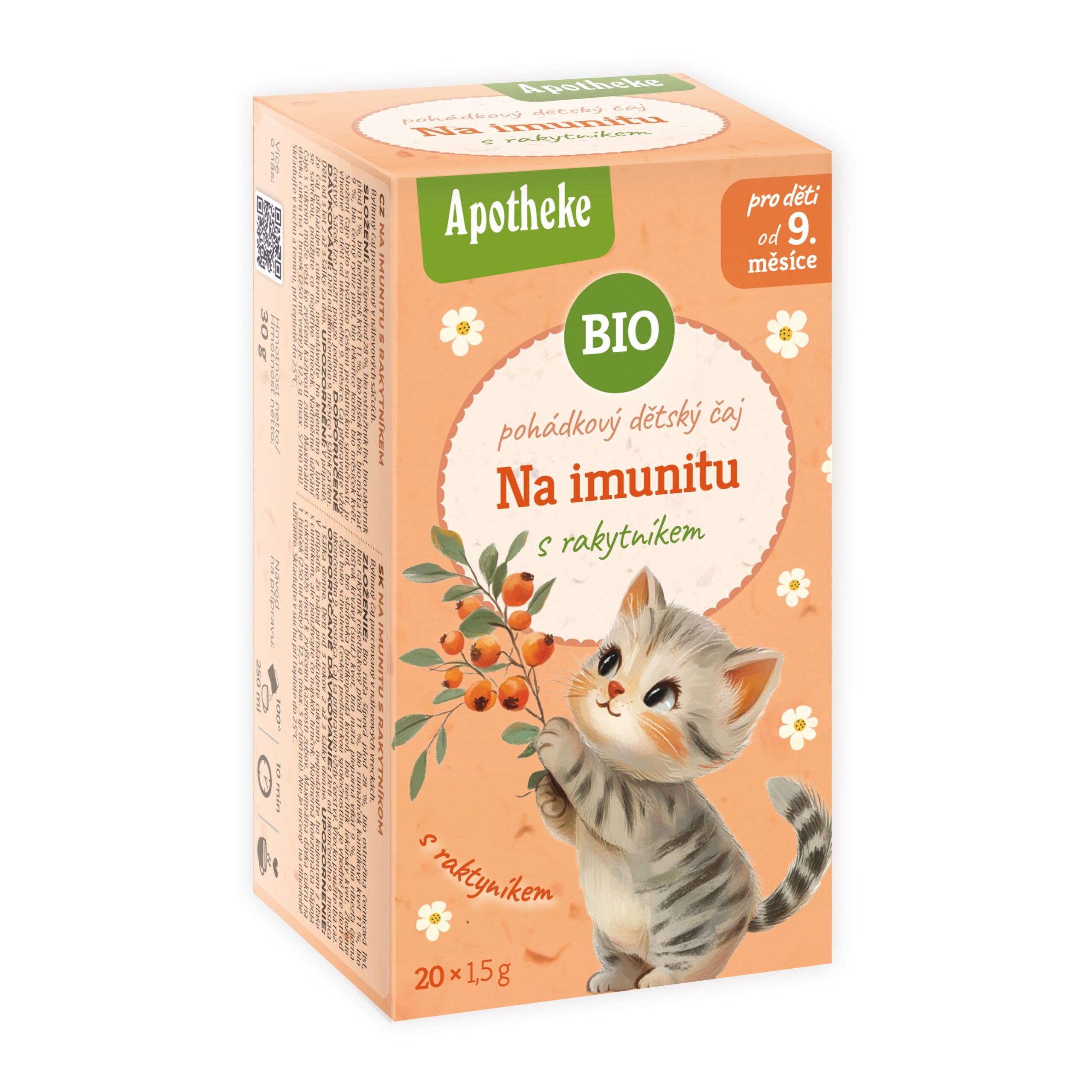 Apotheke Čaj dětský Na imunitu s rakytníkem BIO - nálevové sáčky (20 x 1,5 g)