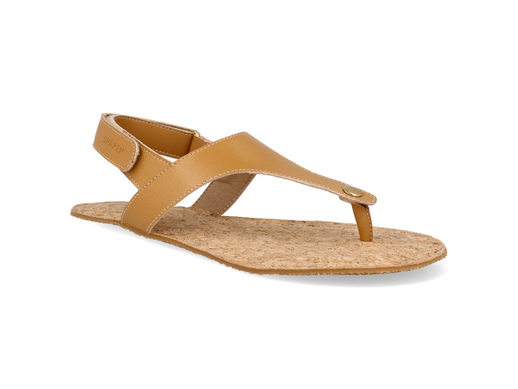 59510_shpn073cac-barefoot-damske-sandaly-shapen-nomad-camel-with-cork-vegan-1 Barefoot dámské sandály Shapen - Nomad Camel with Cork Vegan hnědé Velikost: 40, Délka boty: 264, Šířka boty: 105