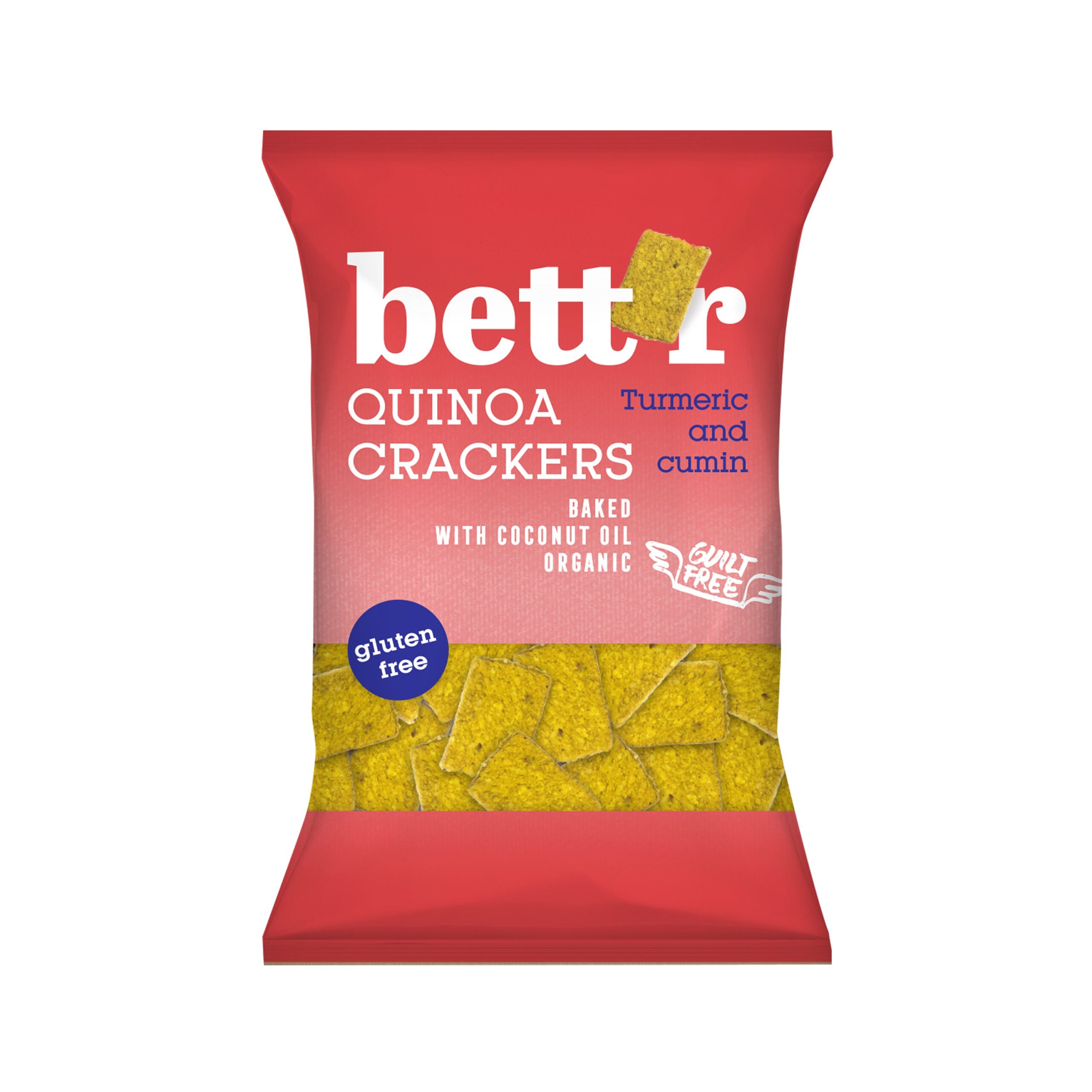 Krekry quinoové s kurkumou a kmínem bezlepkové 100 g BIO BETT´R