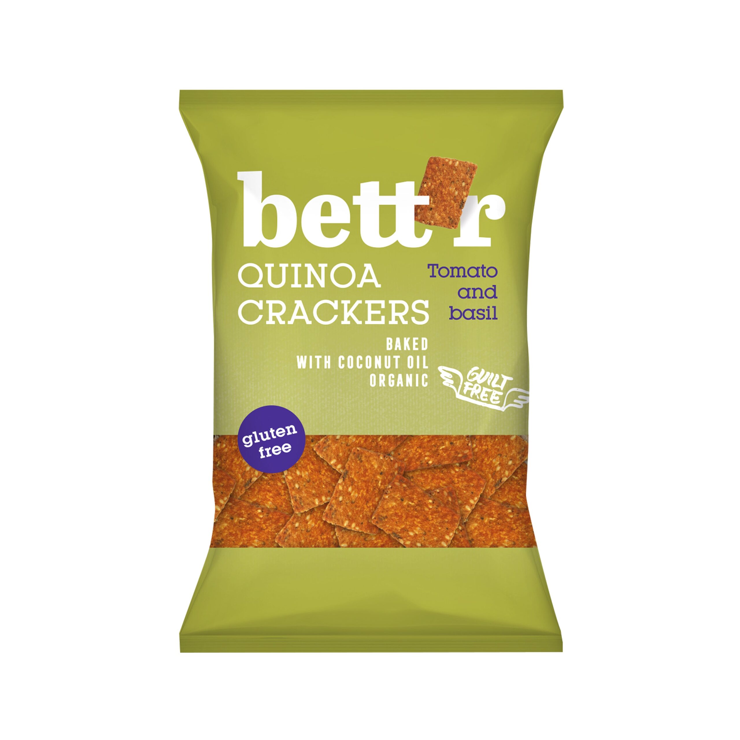 Krekry quinoové s rajčaty a bazalkou bezlepkové 100 g BIO BETT´R