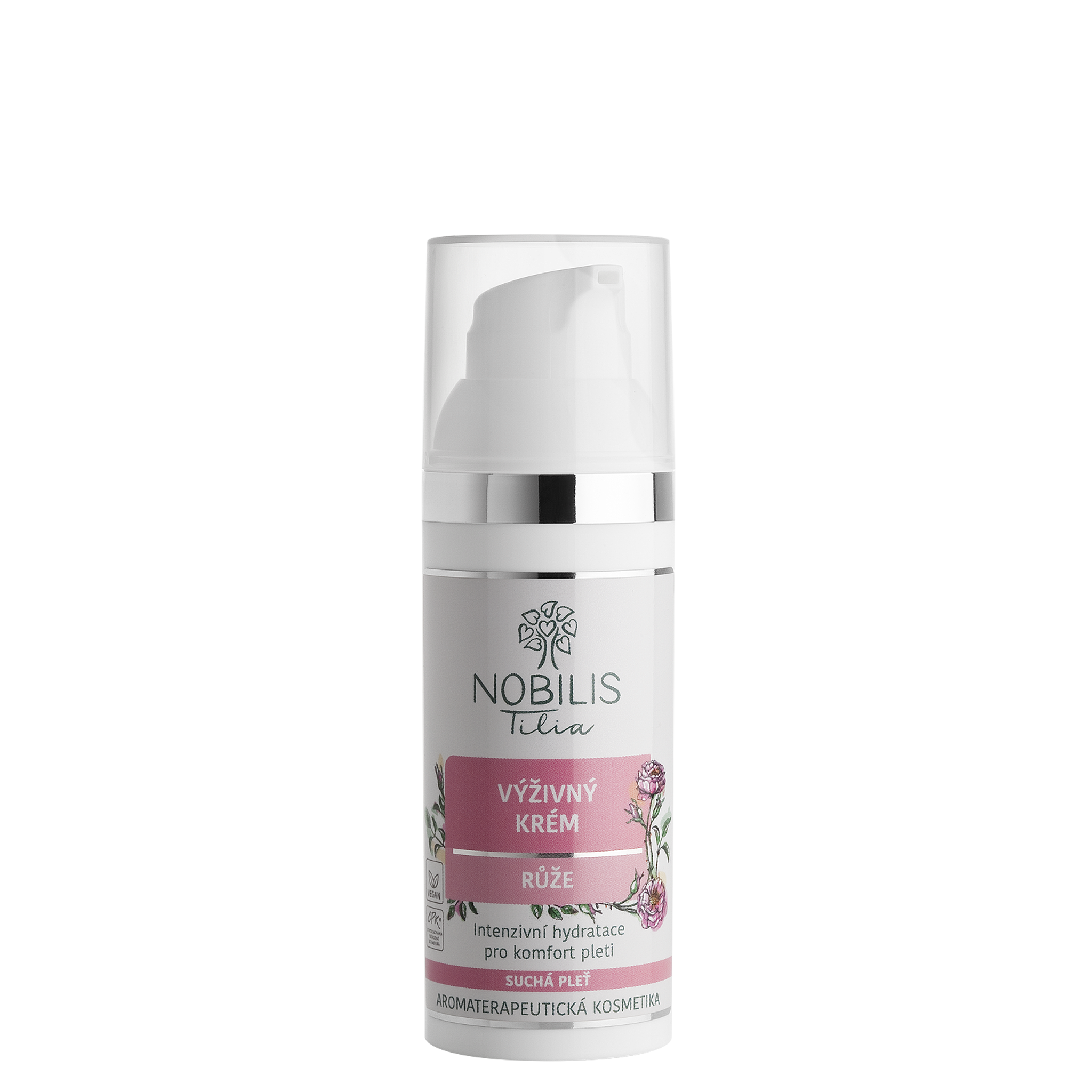 N0145E_VyzivnykremRuze50ml_8596654001590 Nobilis Tilia Výživný krém Růže (50 ml) - pro suchou a zralou pleť