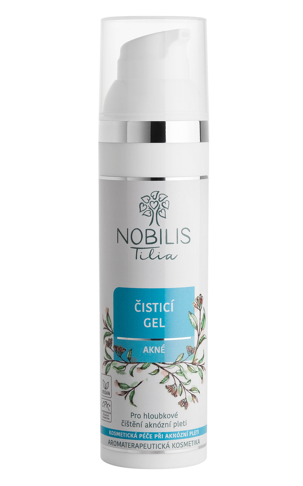 N0153R_Cistici_gel_Akne_75_ml_8596654001996 Nobilis Tilia Čisticí pleťový gel Akné (75 ml) - pro aknózní a mastnou pleť