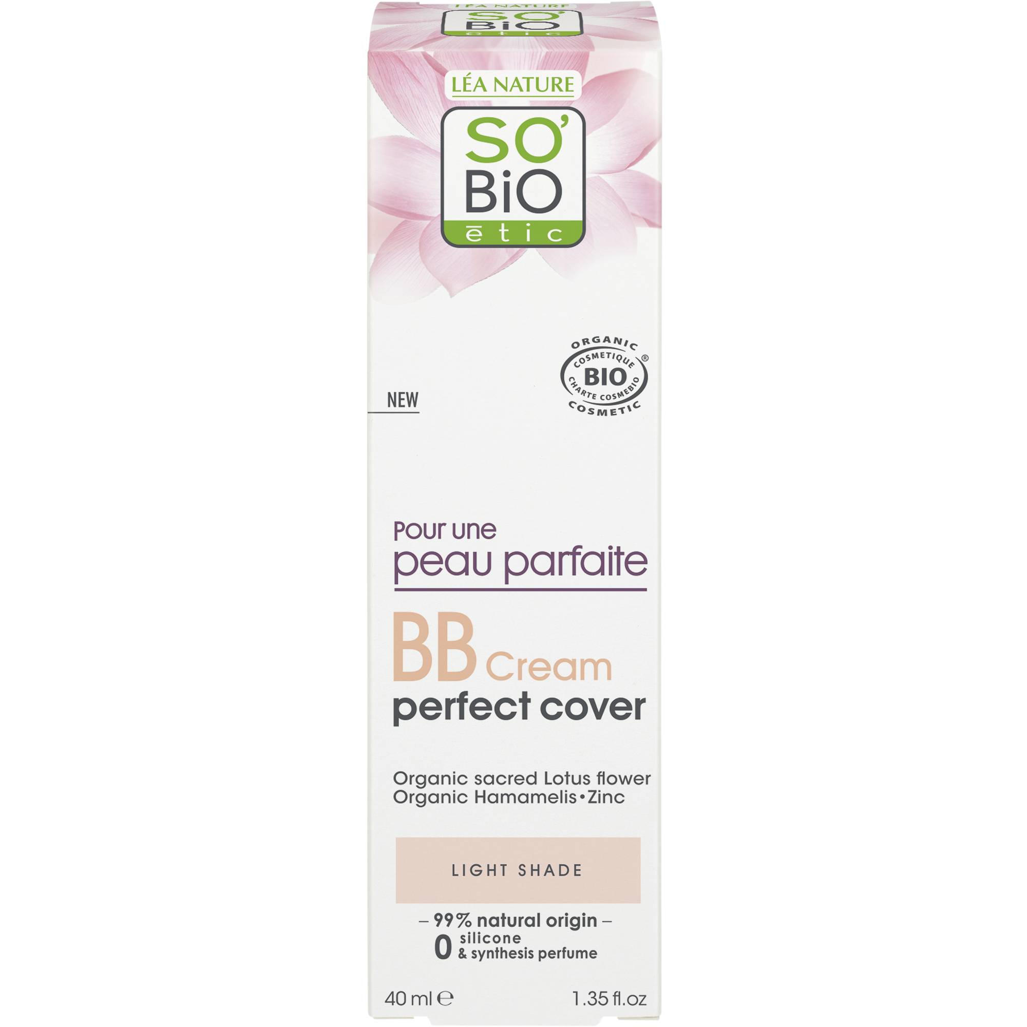 PUPP_20BB_20CREME_20CLAIRE_2040MLPOUR_20UNE_20PEAU_20PARFAITE1341227ANGLE_CENTRE7 SO’BiO étic BB krém pro dokonalou pleť - odstín Light BIO (40 ml) - s extraktem z květu lotosu