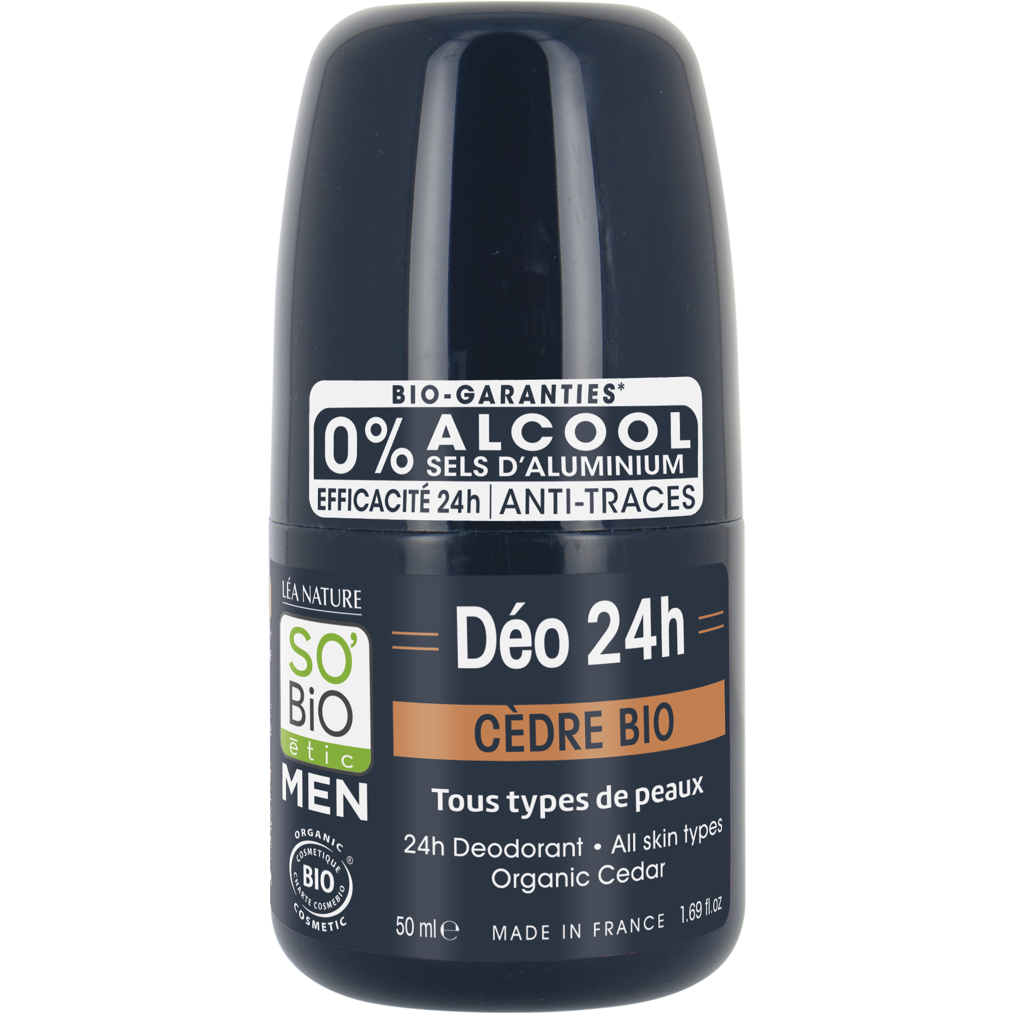 SB_20DEO_20MEN_20CEDRE_20COE_2050MLMEN_20DEODORANTS1341039ANGLE_CENTRE1 SO’BiO étic Deodorant roll-on 24h MEN - cedr BIO (50 ml) - účinný až 24 hodin