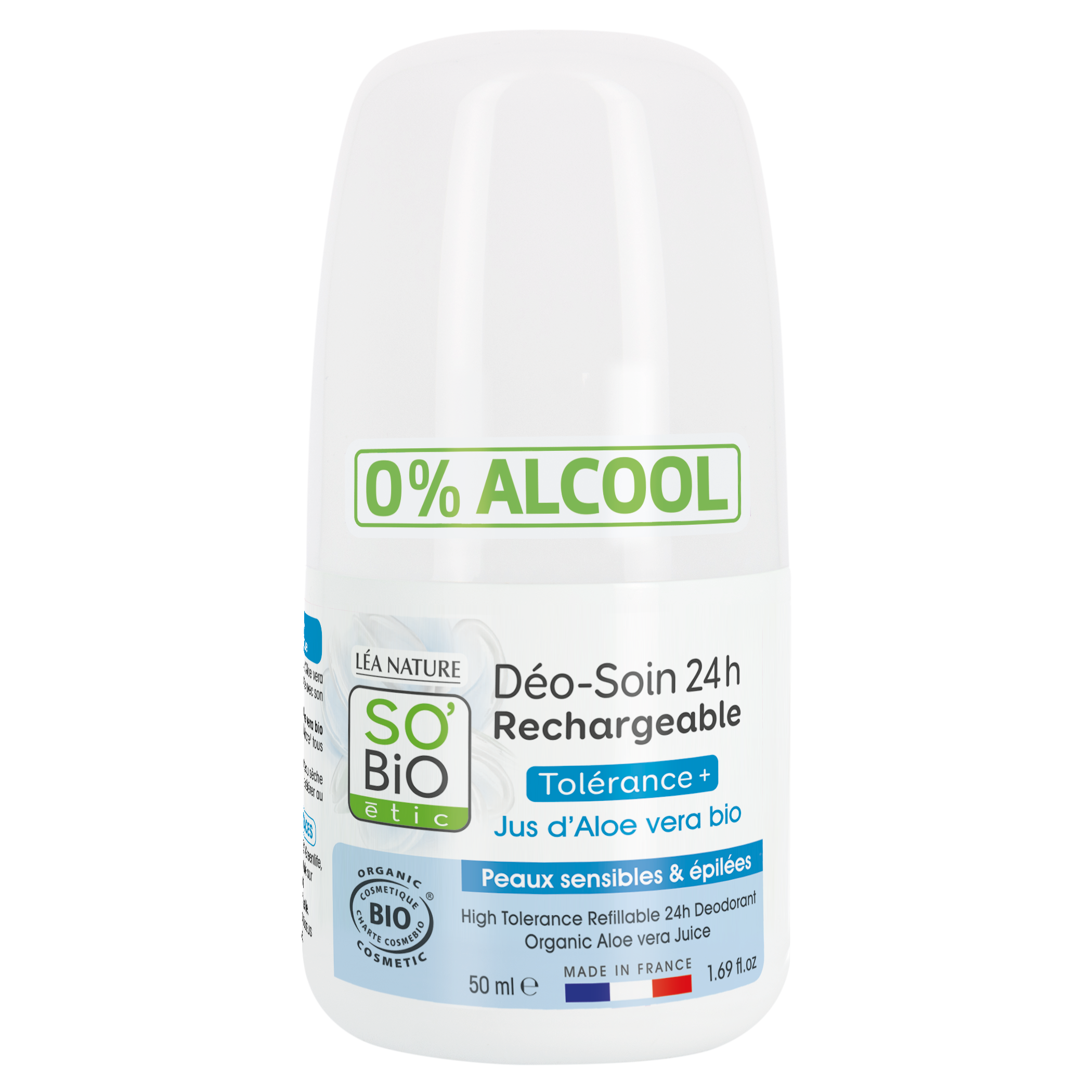 SB_20DEO_20_20ALOE_20VERA_20COORG_2050MLDEODORANTS1338820ANGLE_CENTRE1 SO’BiO étic Deodorant roll-on 24h - Tolerance+ s Aloe vera BIO (50 ml) - účinný až 24 hodin