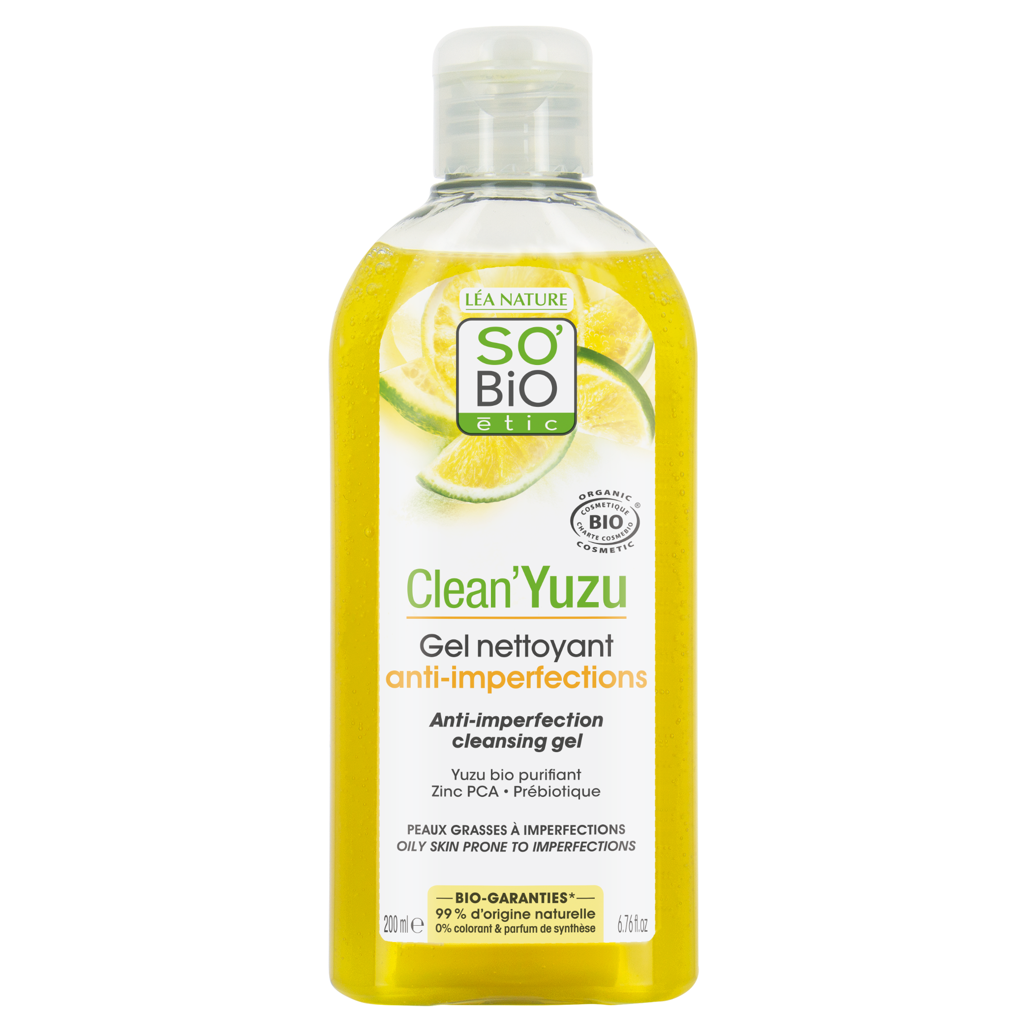 SB_20YUZU_20GEL_20NETT_20200ML_20COEYUZU1341943ANGLE_CENTRE1 SO’BiO étic Gel čisticí proti nedokonalostem pleti - Clean Yuzu BIO (200 ml) - ideální pro mastnou pleť