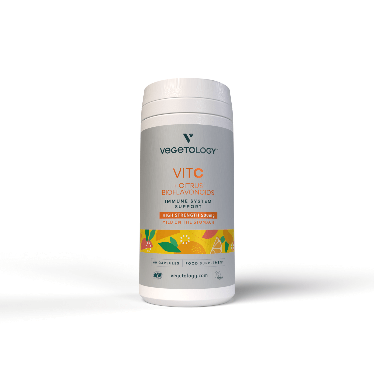 Vegetology_VitaminC Vegetology Vitamín C 500mg a bioflavonoidy na podporu imunity (60 kapslí)