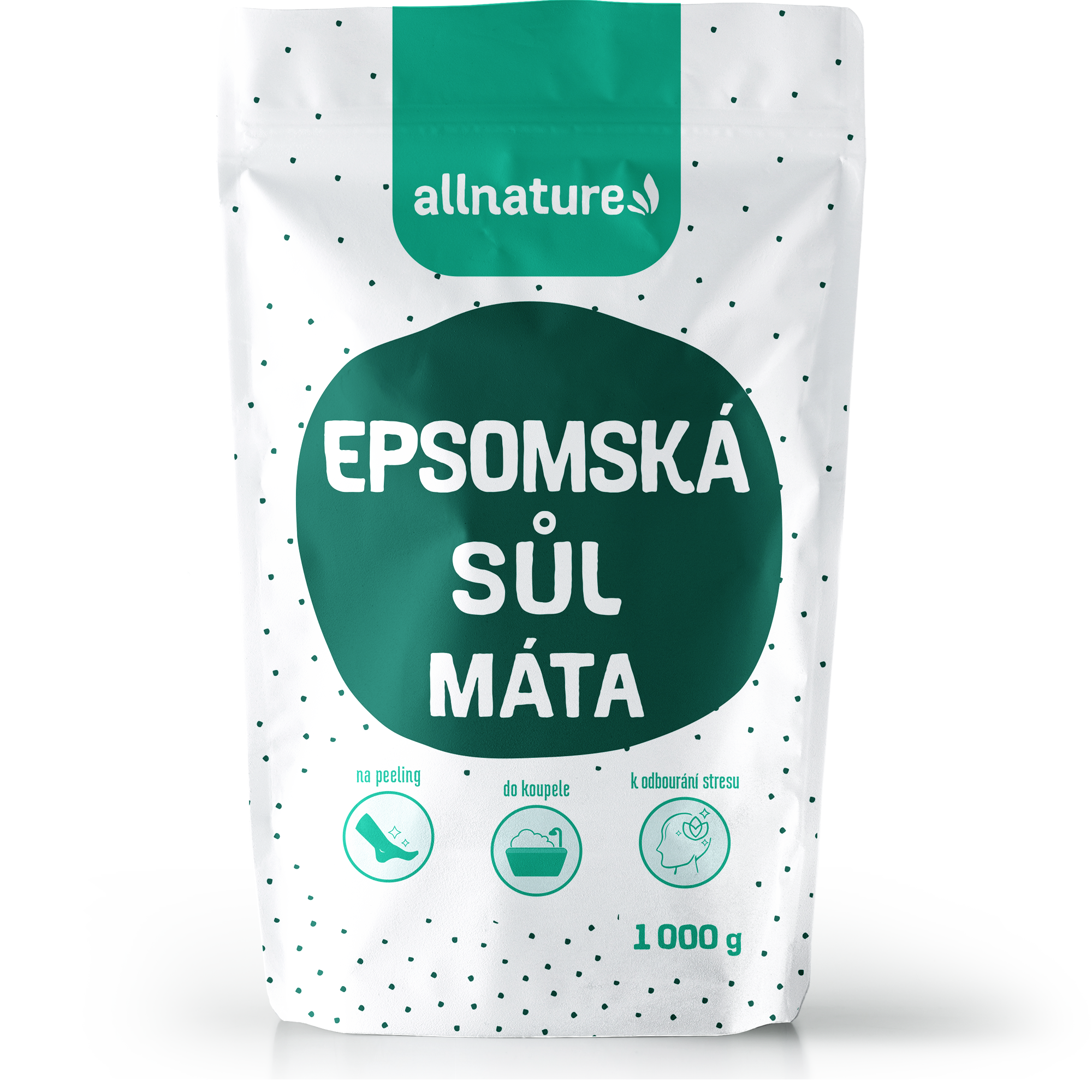 allnature-epsomska-sul-mata-1000-g Allnature Epsomská sůl Máta (1 kg) - pro relaxaci těla a zlepšení spánku