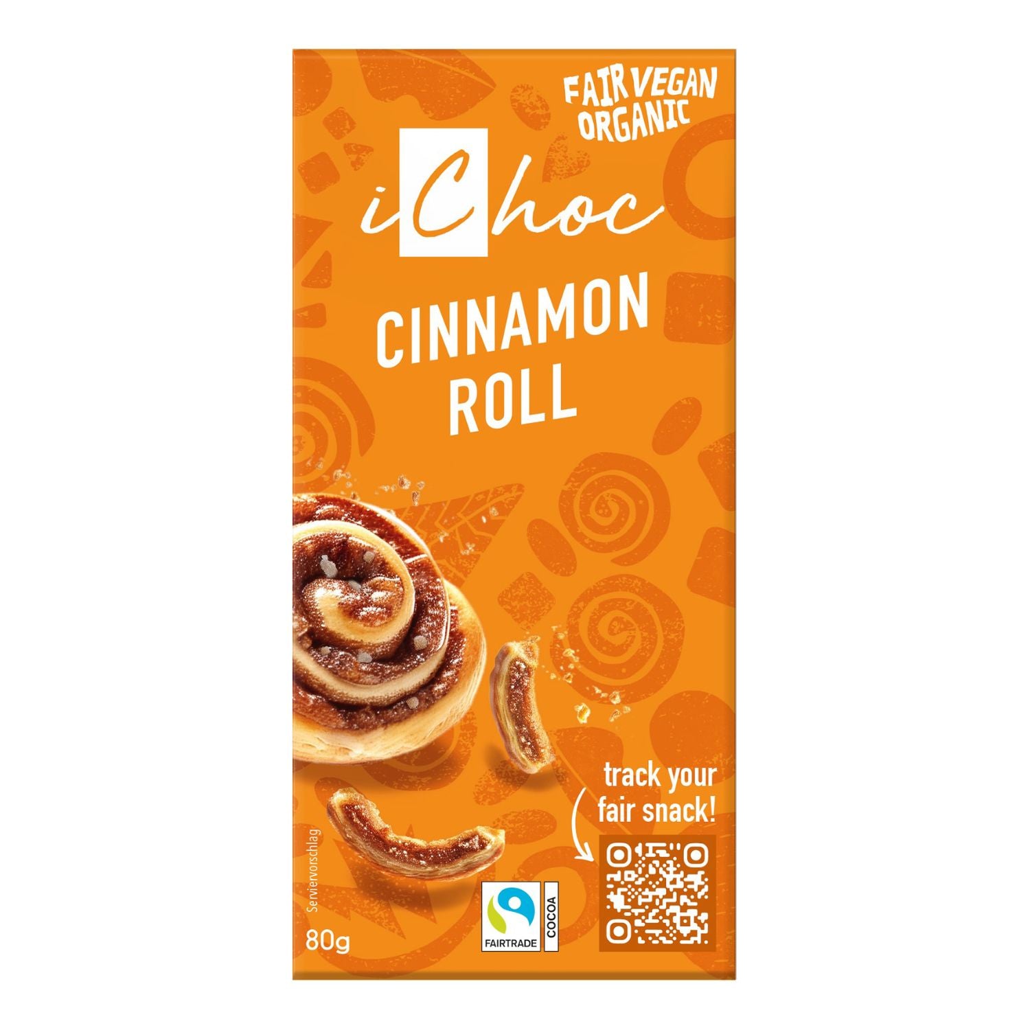 ichoccinnamonroll iChoc Čokoláda vegan skořicová rolka BIO (80 g)