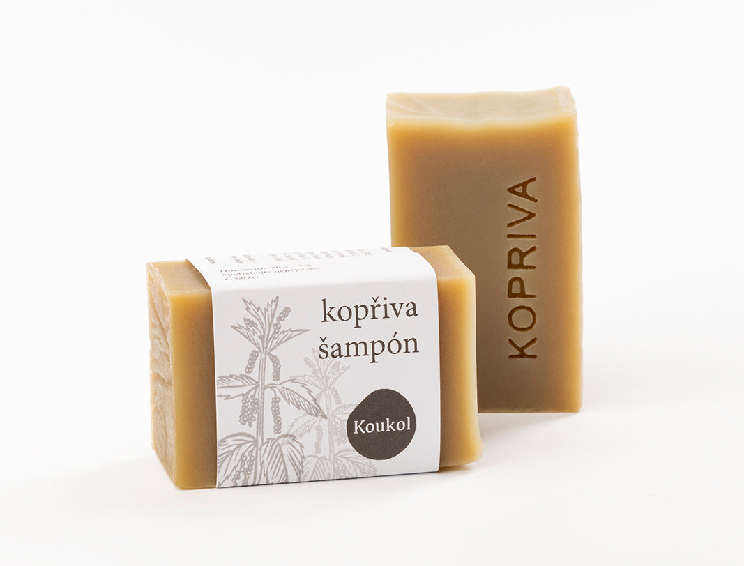 kopriva Mýdlárna Koukol Tuhý šampon pro normální a mastné vlasy - Kopřiva (70 g) - posílí a podpoří růst vlasů