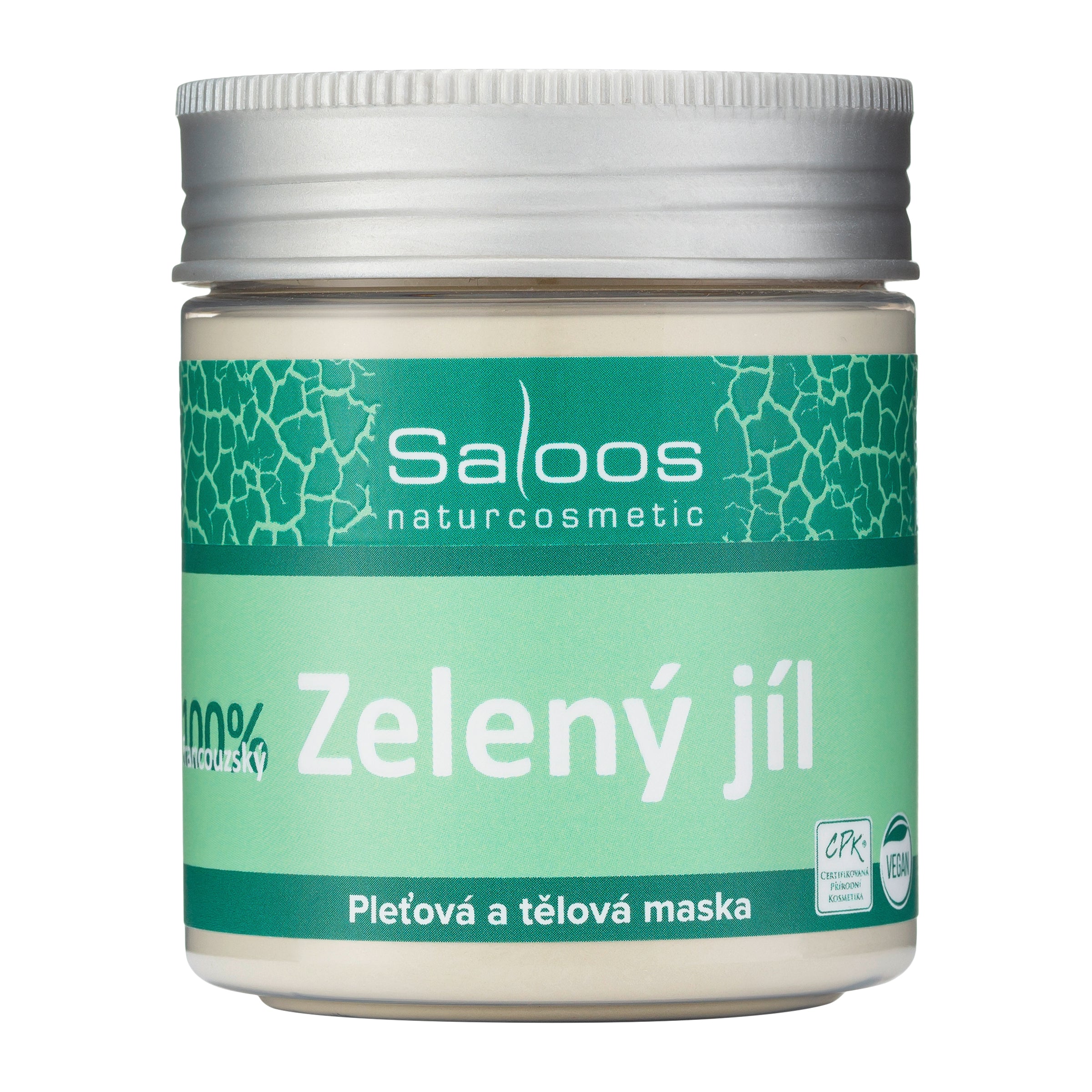 saloos_JIl_Zeleny_jil_140g Saloos Zelený jíl (140 g) - vhodný pro smíšenou, mastnou a aknózní pleť