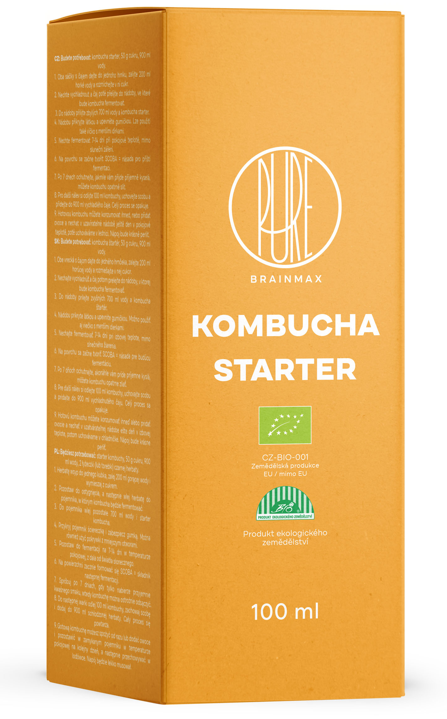 Exclusive Mockups for Branding and Packaging Design BrainMax Pure BrainMax Kombucha starter, BIO, 100 ml