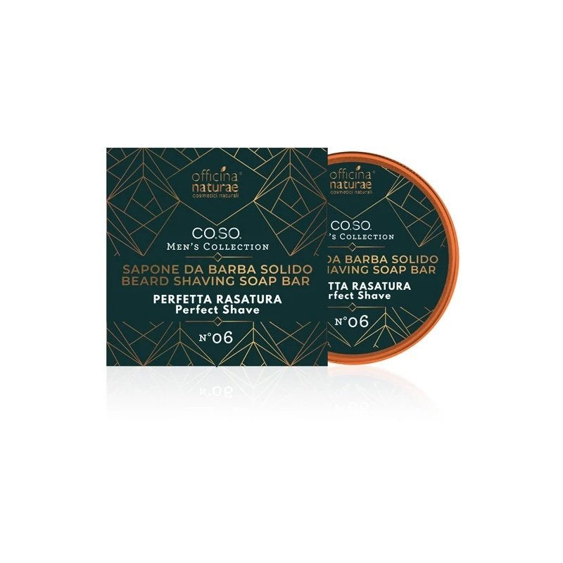 1e129fe16f9feff87f7bb7470cc6ada1-beard-shaving-soap-bar-n06 Officina Naturae Pánské tuhé mýdlo na holení vousů N°06 (50 g) - jemná dřevitá a kořeněná vůně