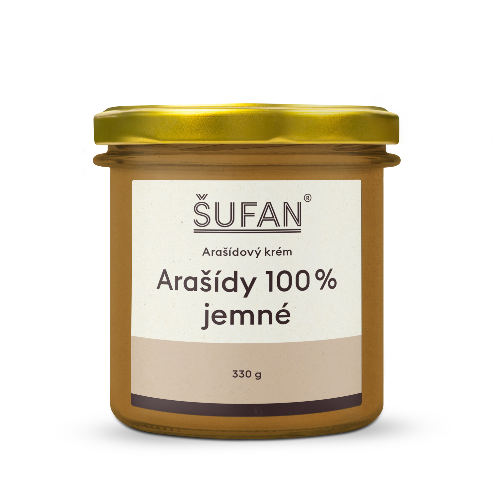 2_Arasidy-jemne_1 Šufan Arašídové máslo 100% (330 g) - jemné - z pražených buráků, extra jemné