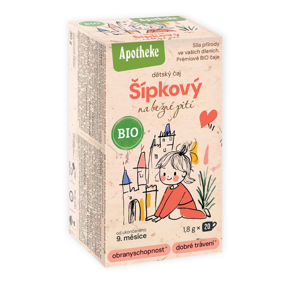 Apotheke Bylinný čaj dětský šípkový pro každý den BIO - nálev. sáčky (20 x 1,8 g)