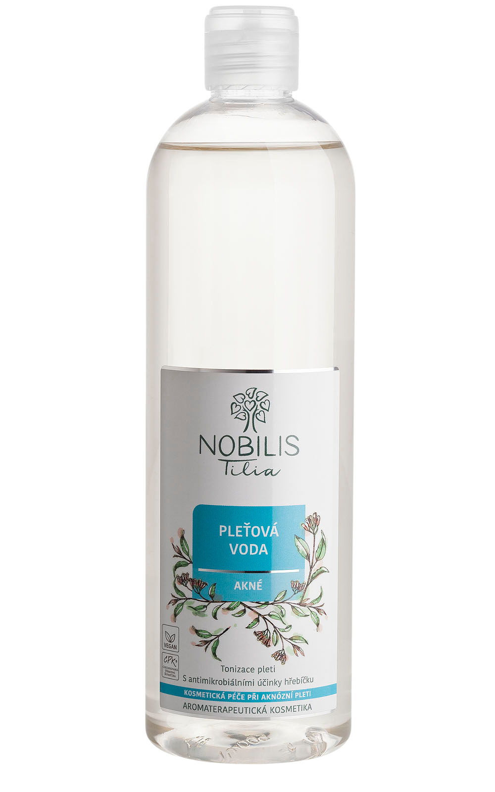 N1326K_PletovavodaAkne500ml_8596654001965 Nobilis Tilia Pleťová voda Akné - 500 ml - pro aknózní a mastnou pleť