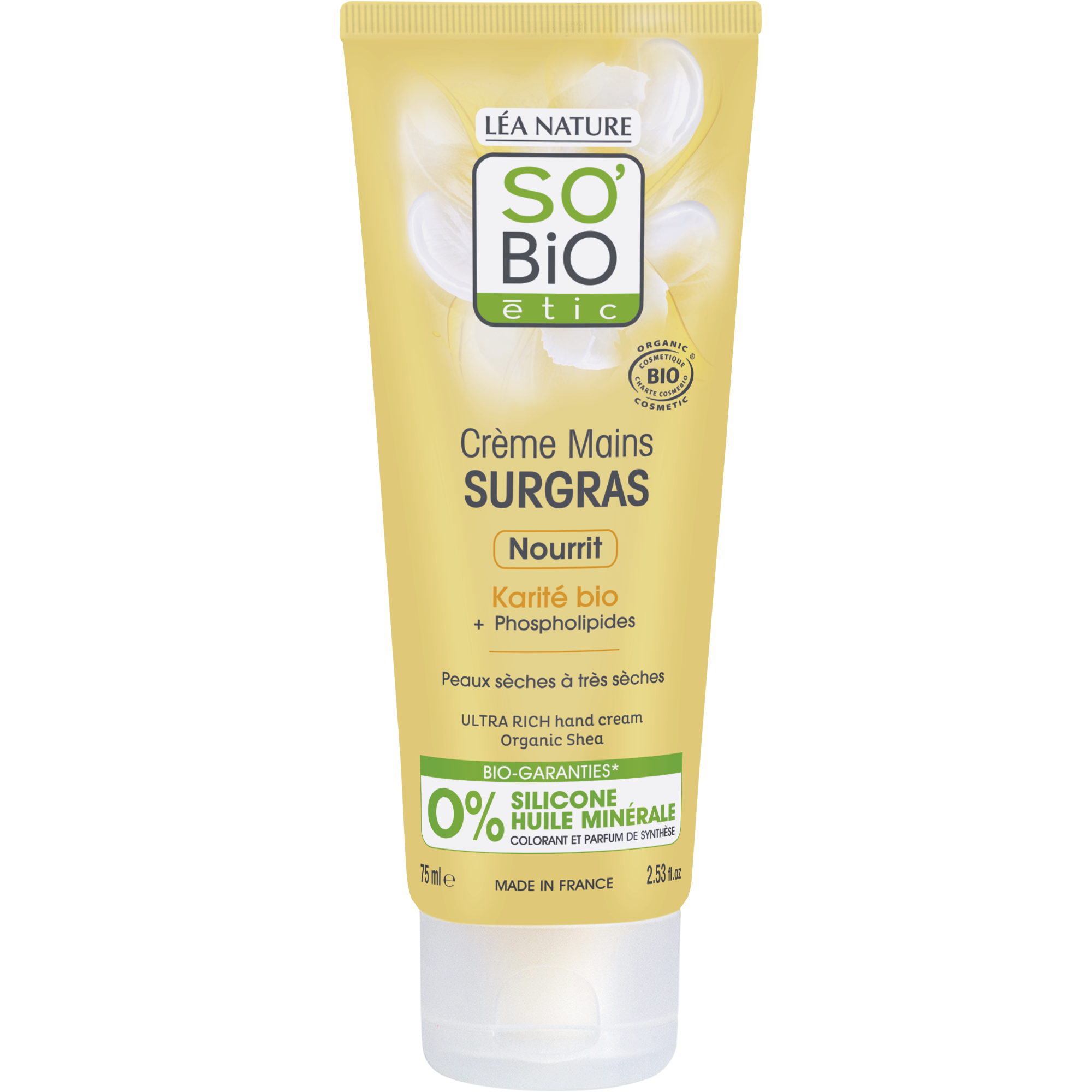 SB_20CREME_20MAINS_20KARITE_20COE_2075MLSOINS_20CORPS1340536ANGLE_CENTRE1 SO’BiO étic Krém na ruce ultra výživný s karité BIO (75 ml) - ideální pro suchou pokožku