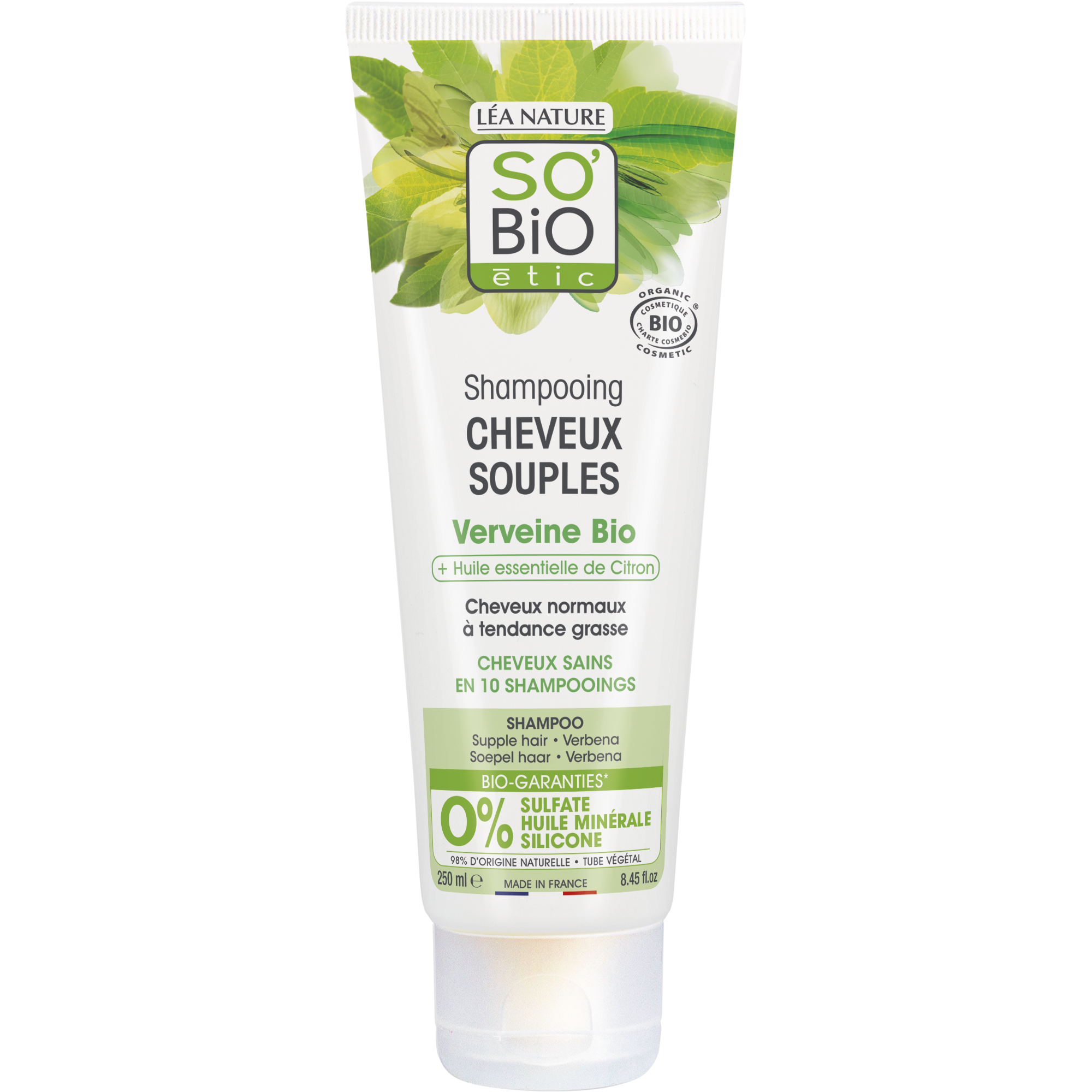 SB_20SHP_20CHX_20VERV_20SOUPLE250MLCAPILLAIRES1337371ANGLE_CENTRE1 SO’BiO étic Šampon jemný verbena-citron BIO (250 ml) - ideální pro mastné vlasy