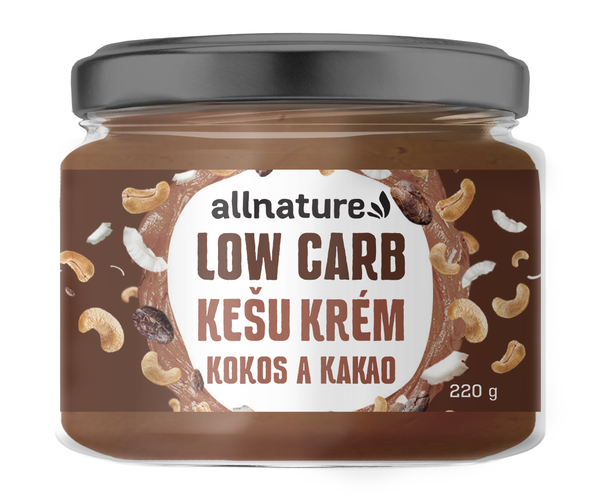 allnature-kesu-krem-low-carb-kokos-a-kakao-220-g Allnature Kešu krém LOW carb - kokos a kakao (220 g) - bohatý na vitamíny a zdravé tuky